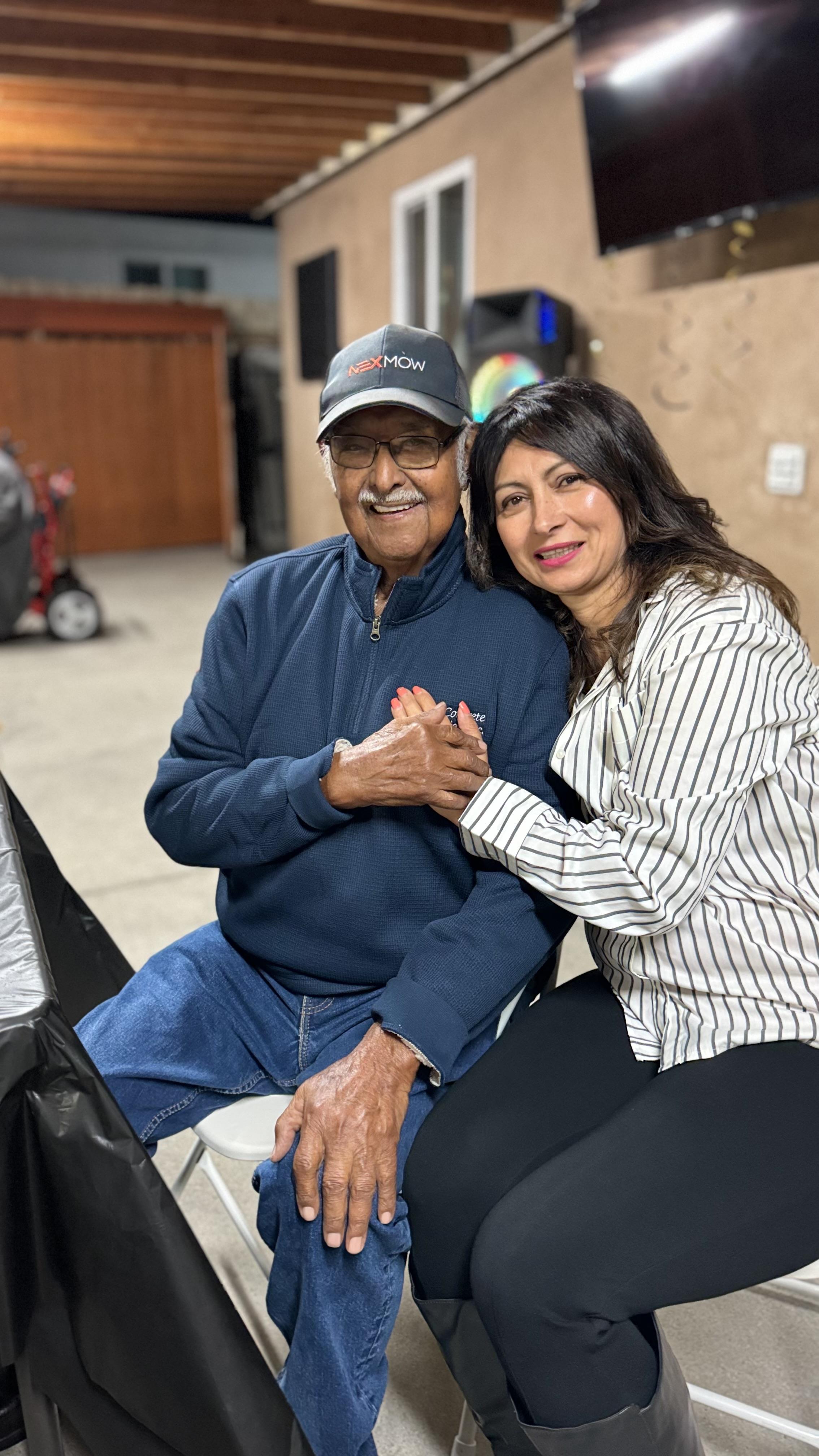 A man and woman sitting together