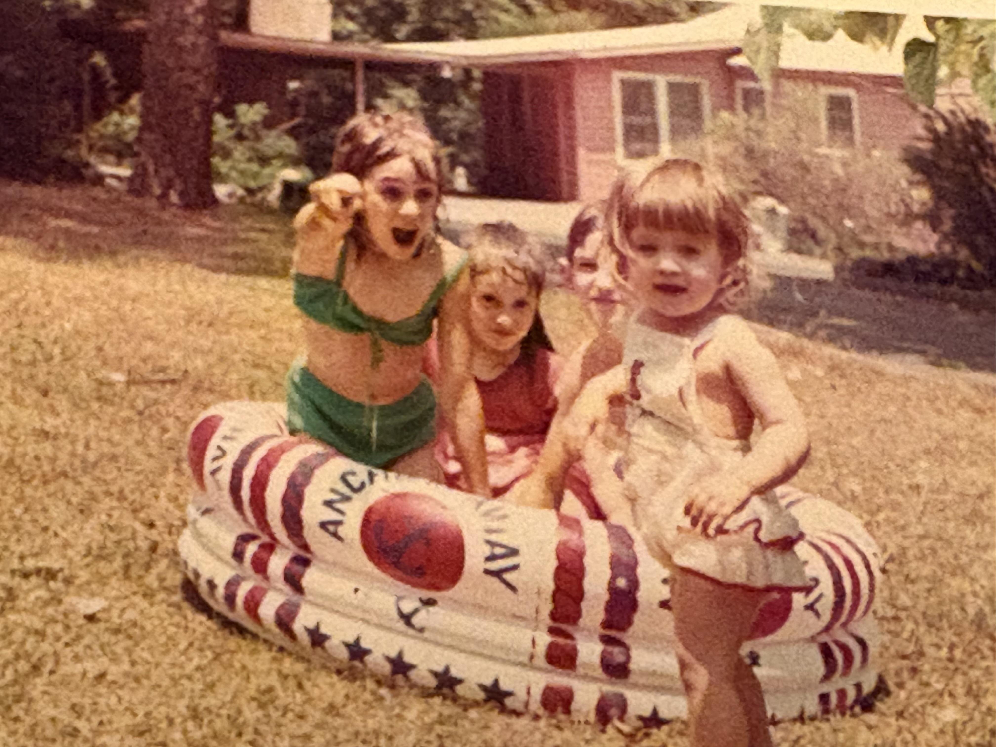 A group of children in a pool