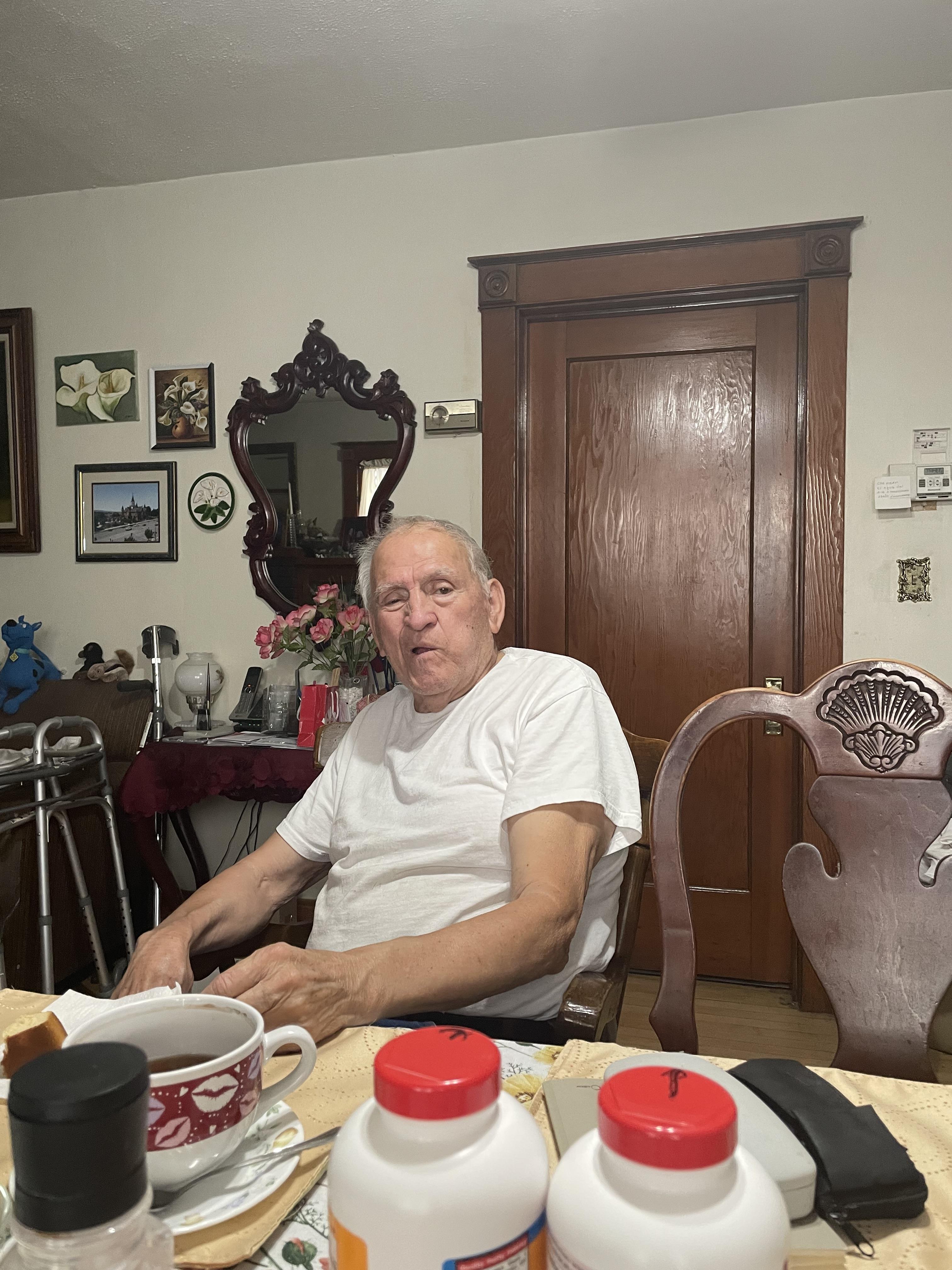 A man sitting at a table