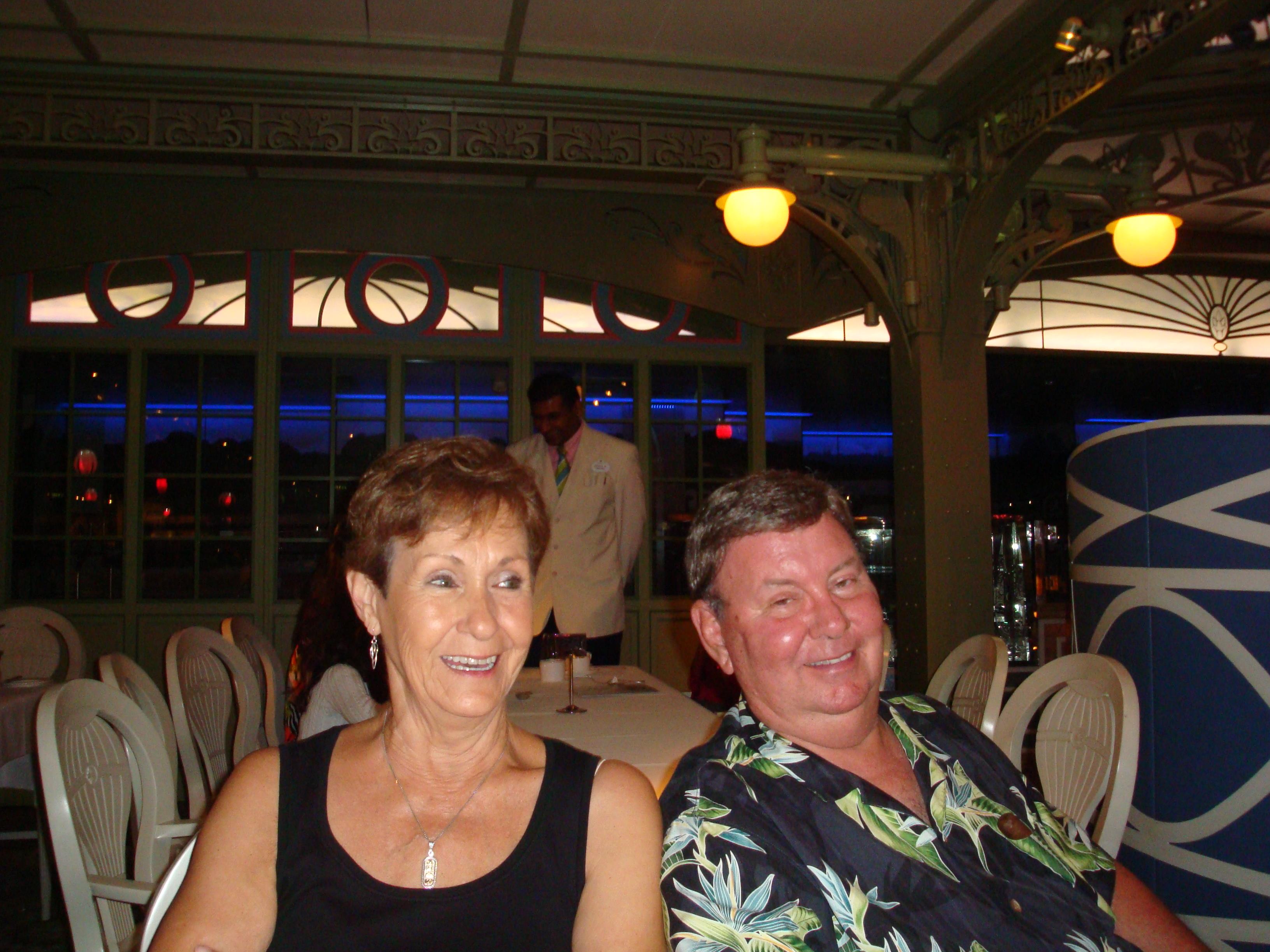 A man and woman sitting at a table