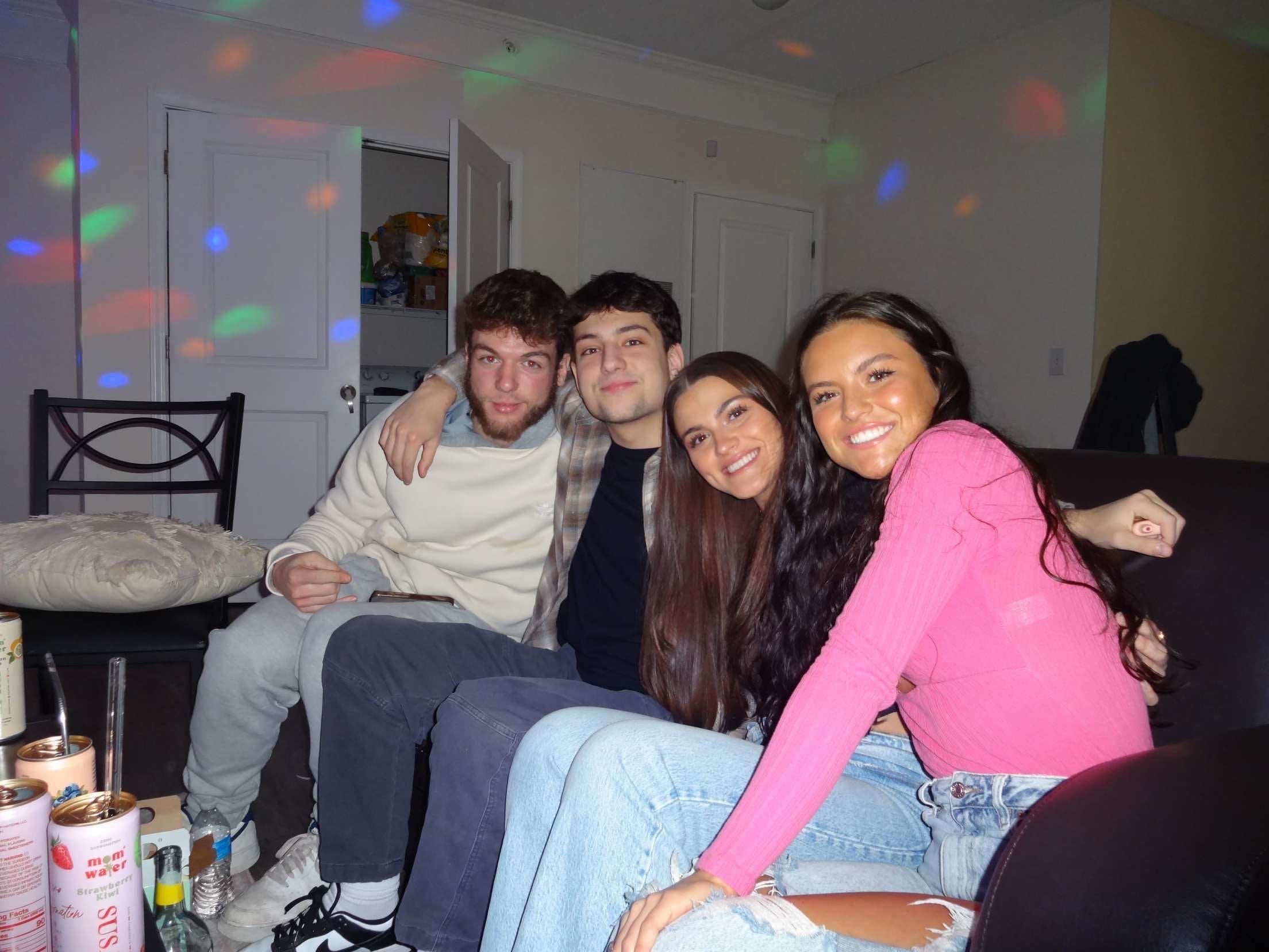 A group of people sitting together