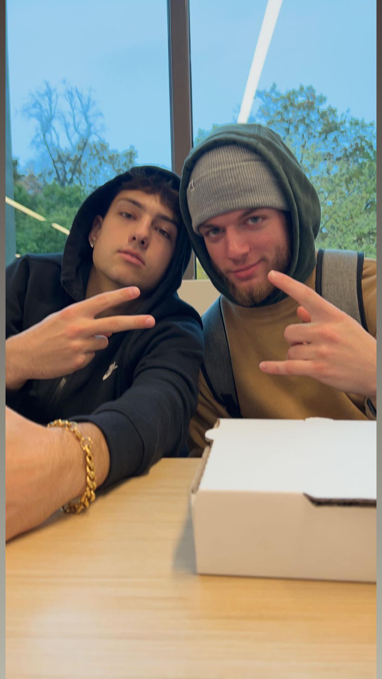 Two men sitting at a table