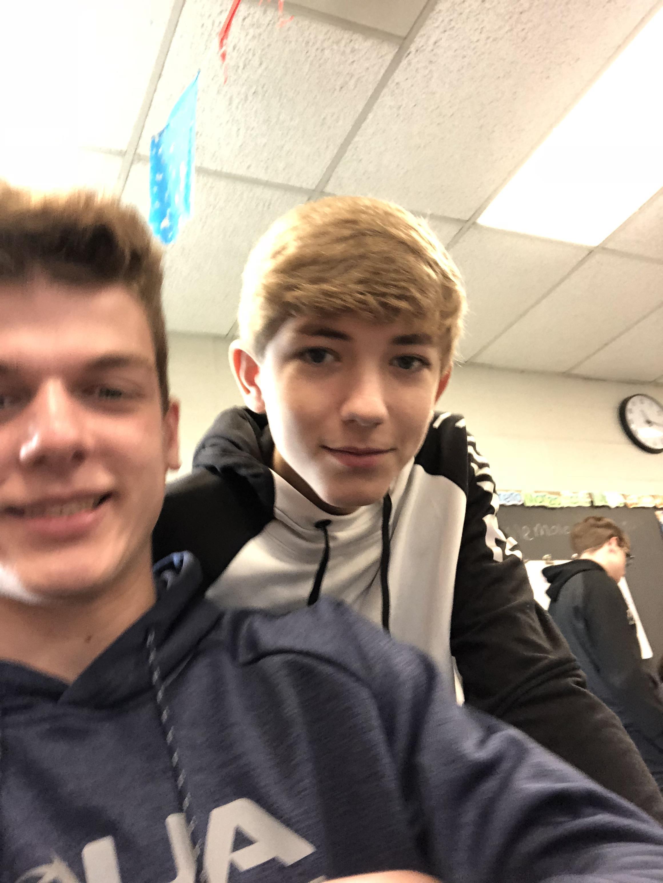 A selfie of two boys