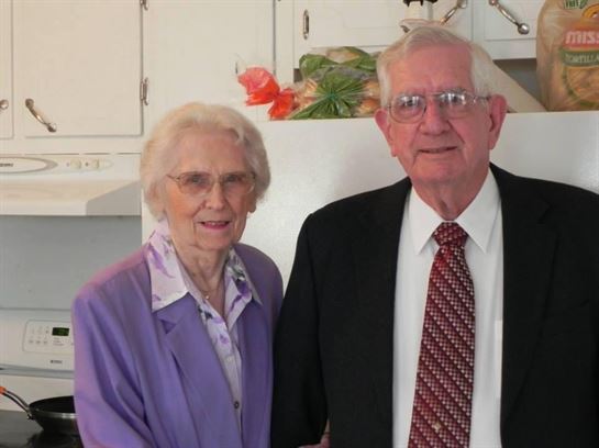 A man and woman standing together