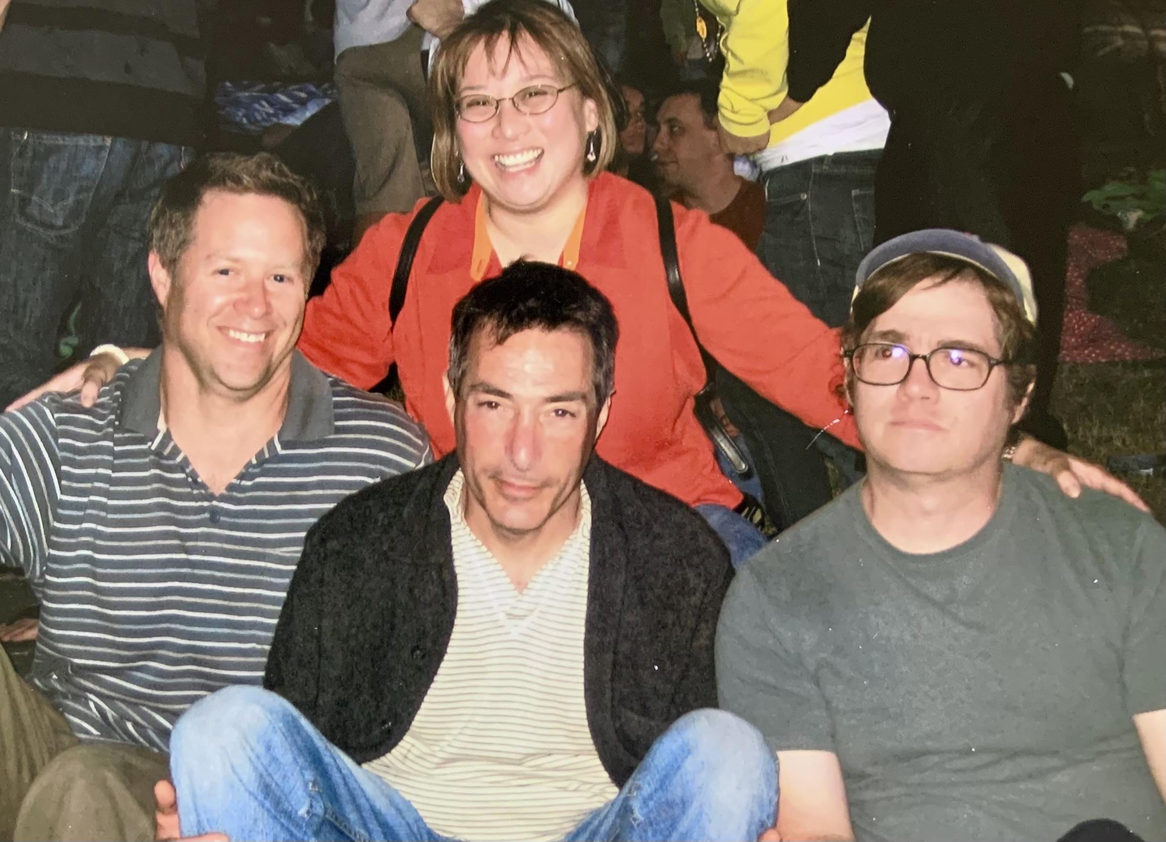 A group of people sitting together