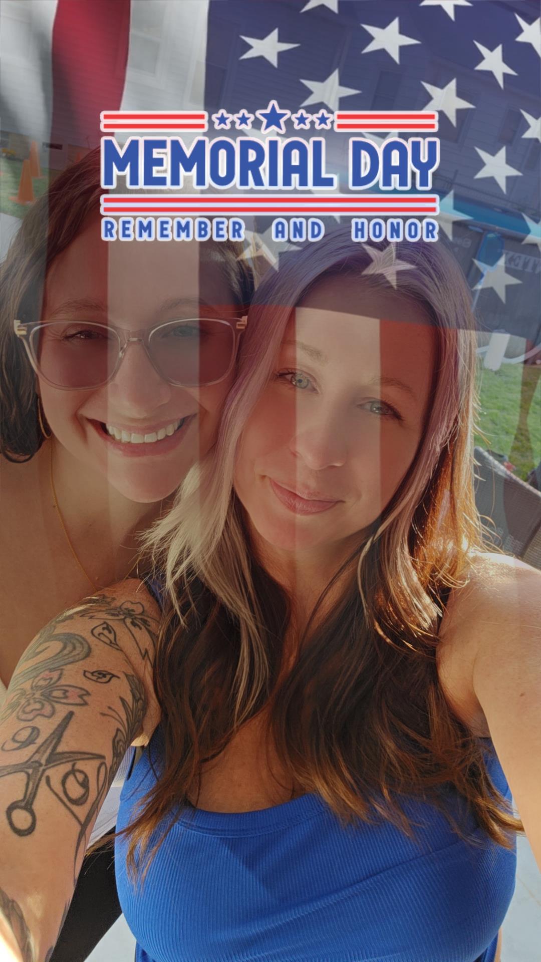 A selfie of two women