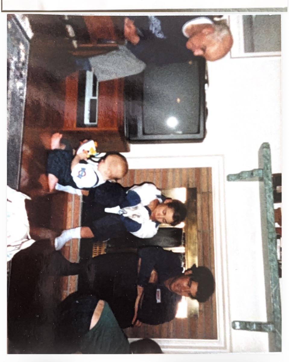A group of people sitting on a table