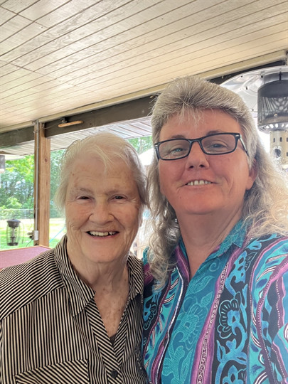 Two women smiling for a selfie