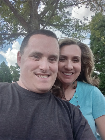 A man and woman taking a selfie