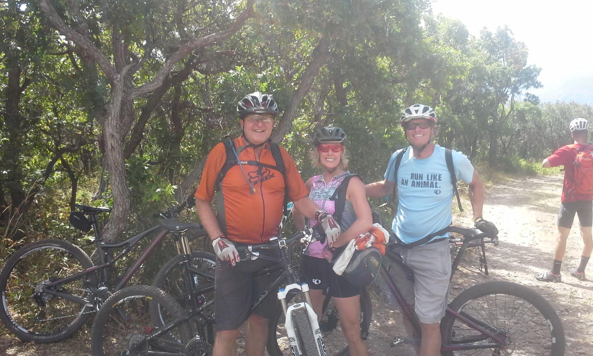 A group of people with bicycles