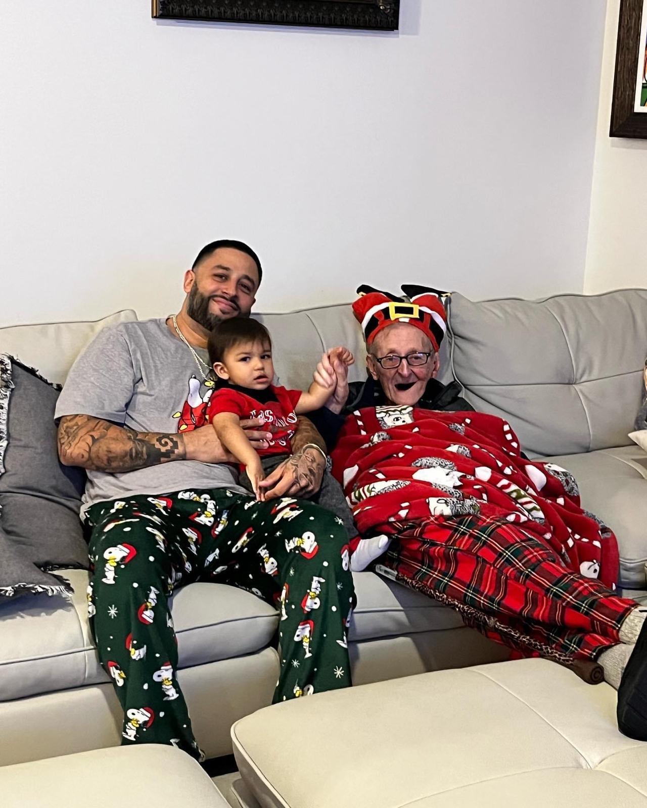 A group of people sitting on a couch