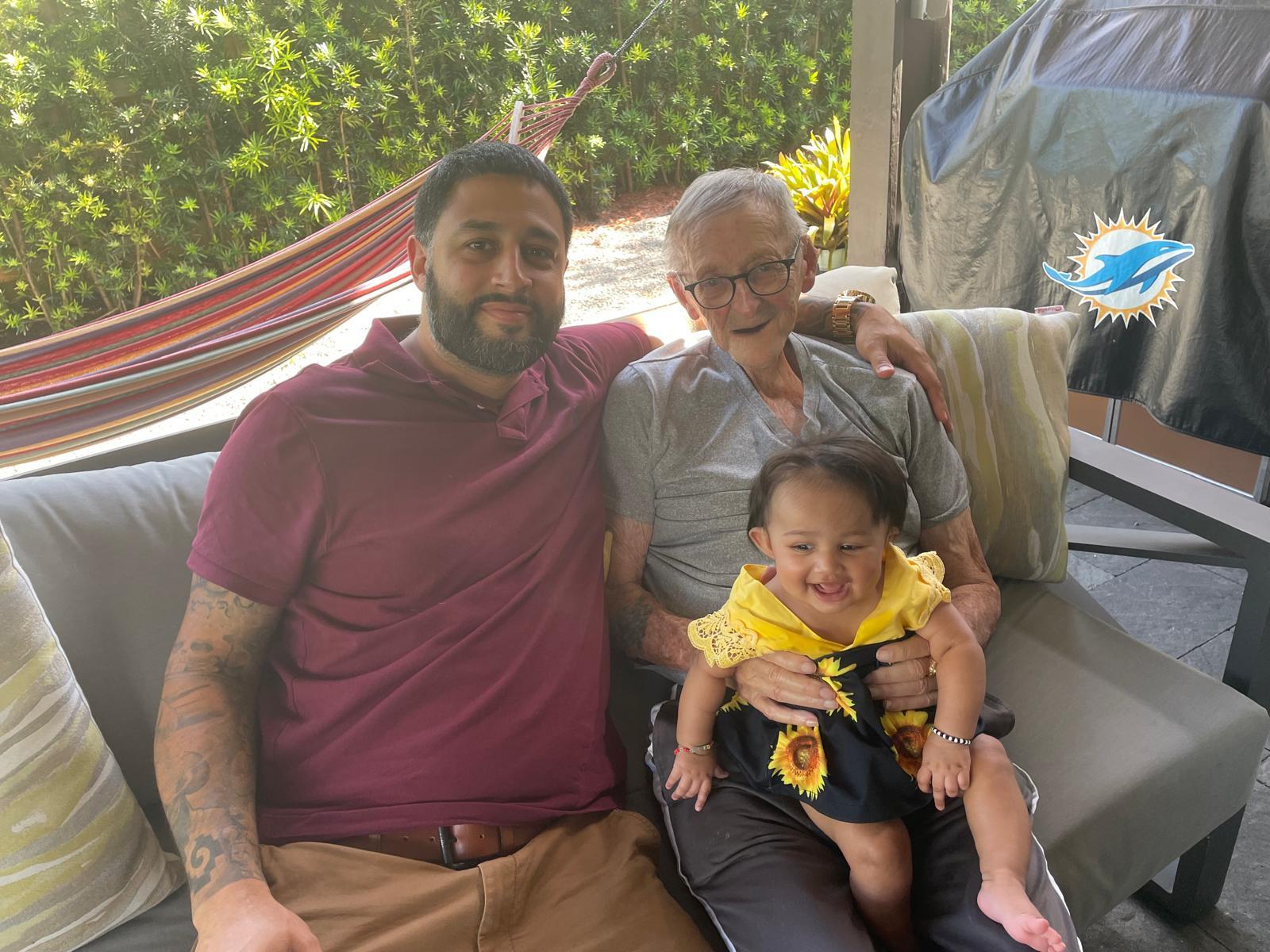 A group of people sitting on a couch