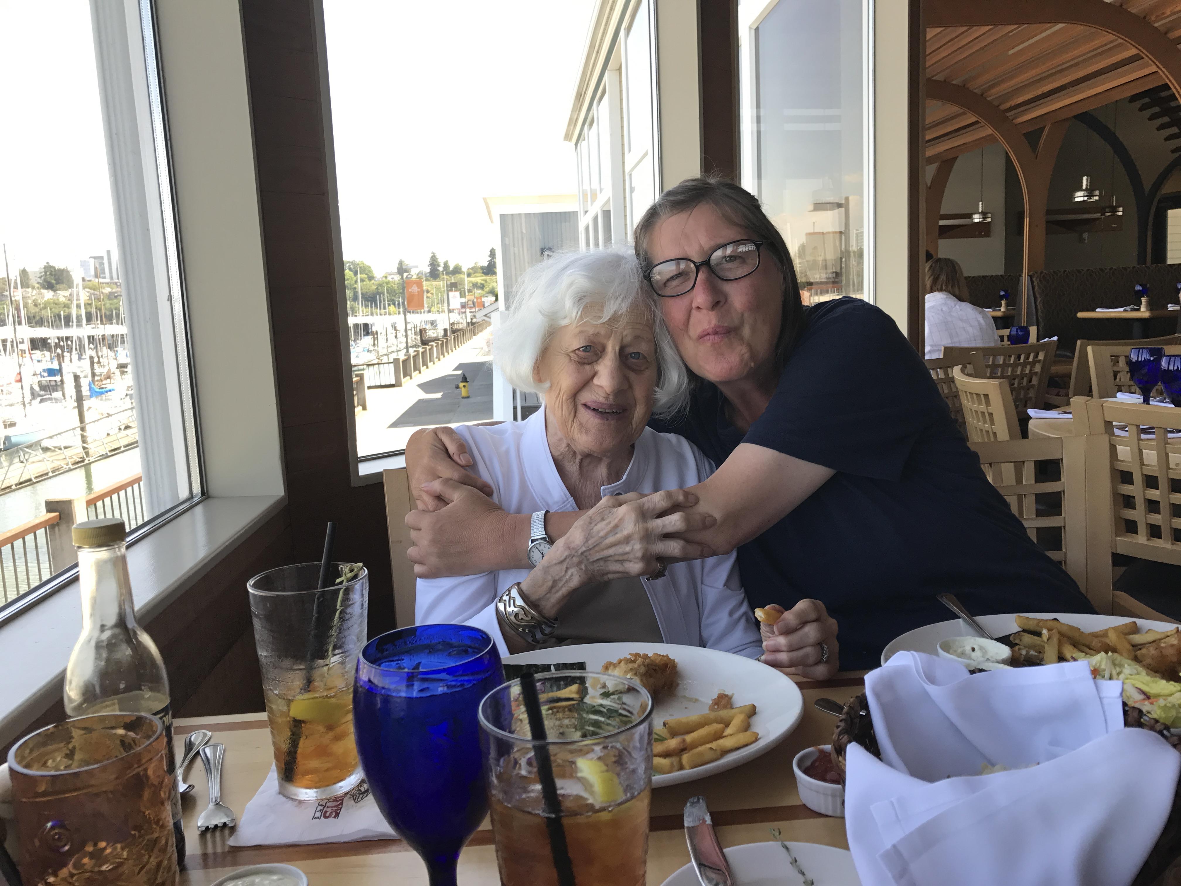 Two women sitting at a table