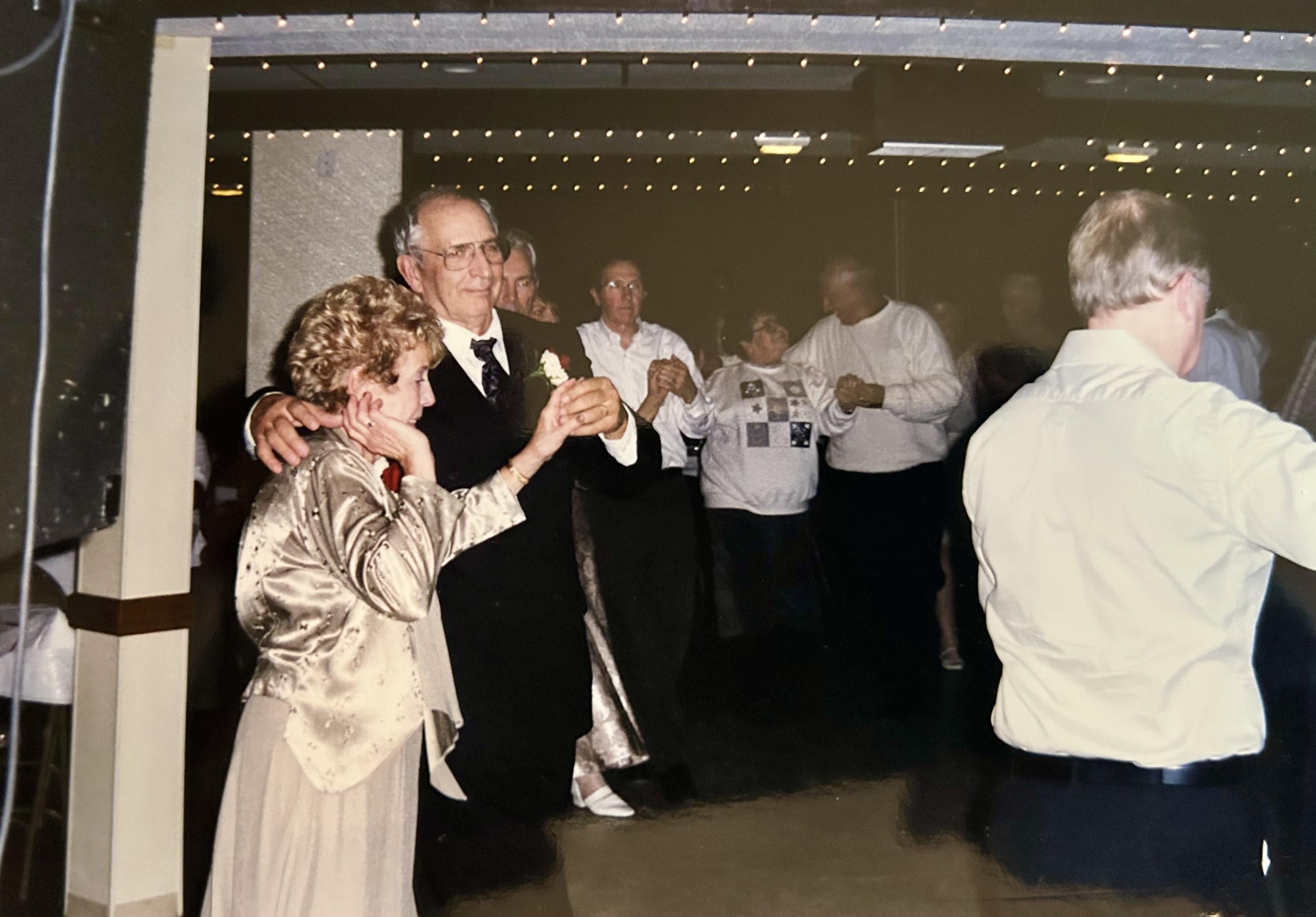 A man and woman dancing