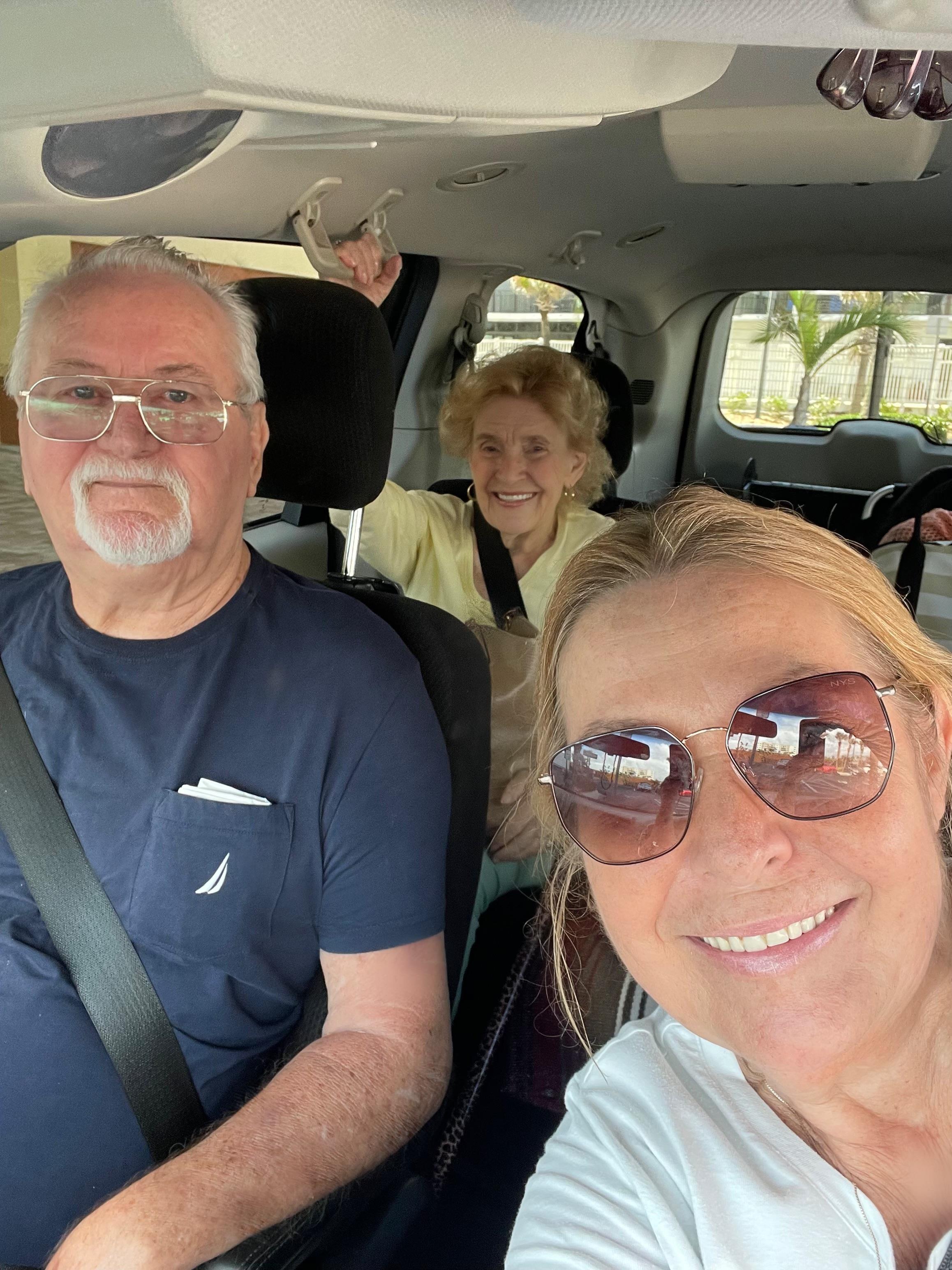 A group of people in a car