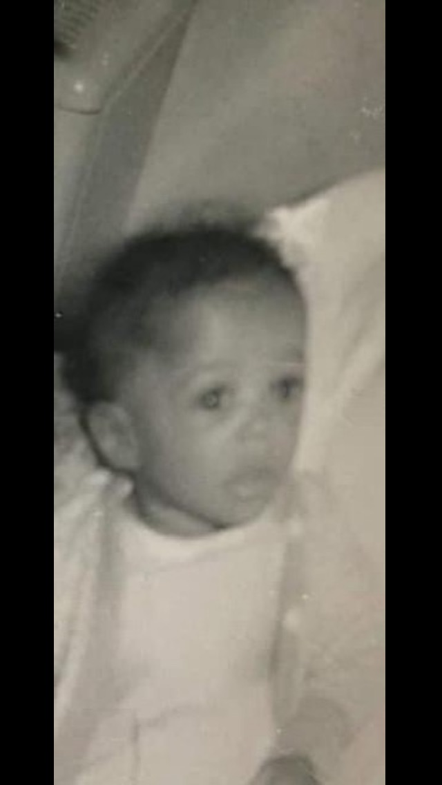 A close-up of a baby