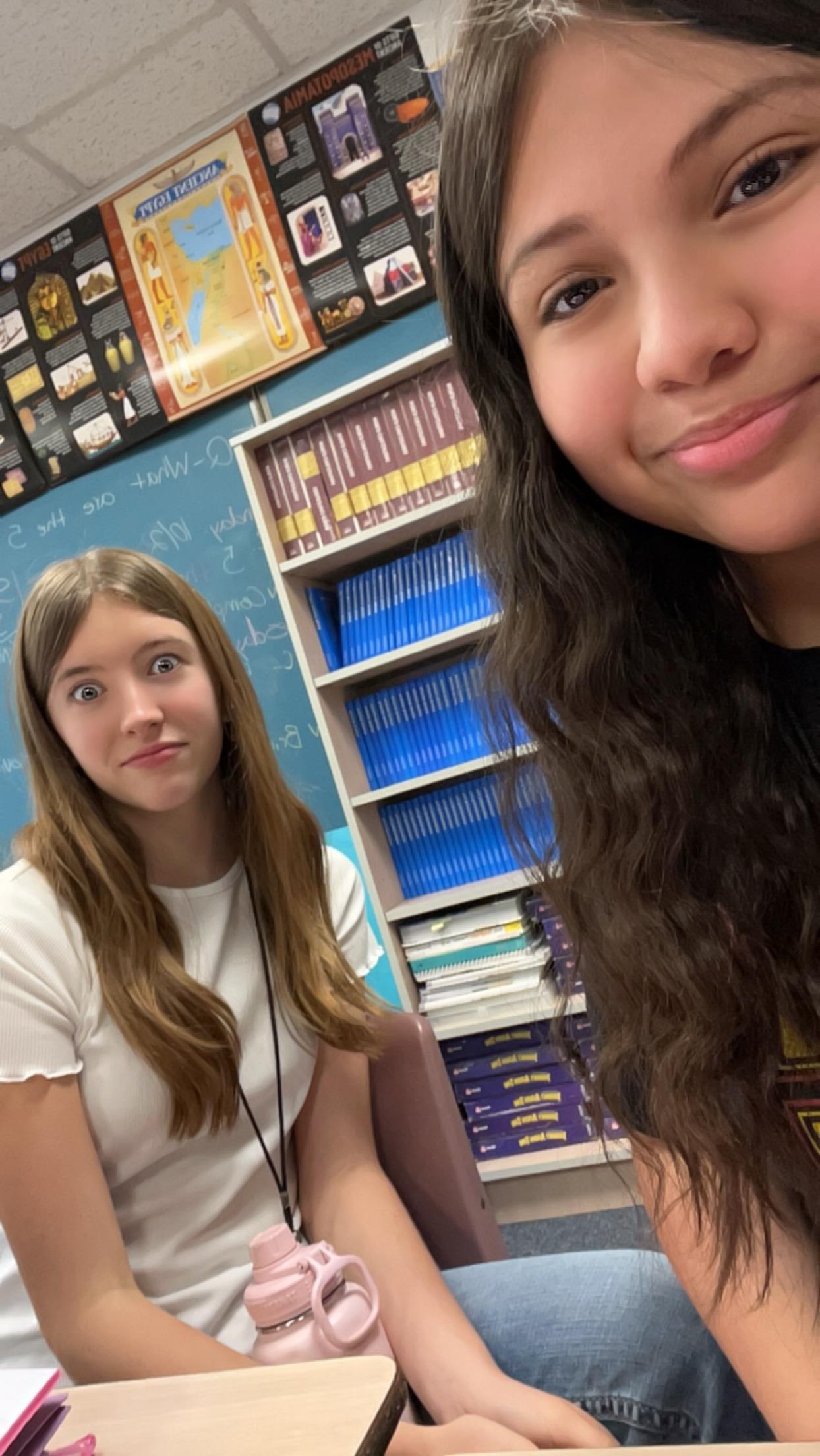 Two girls taking a selfie