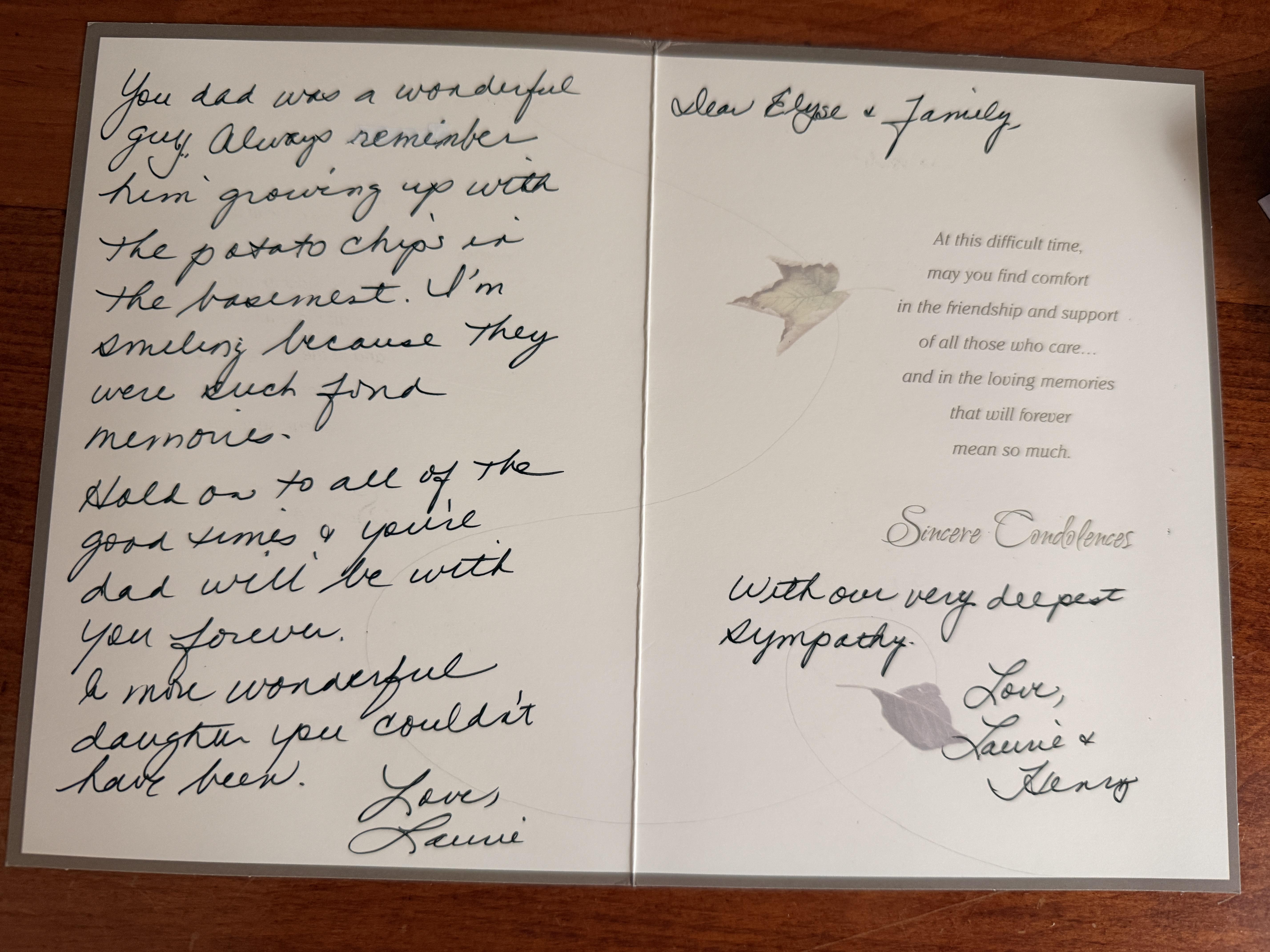 A handwritten letter in a book