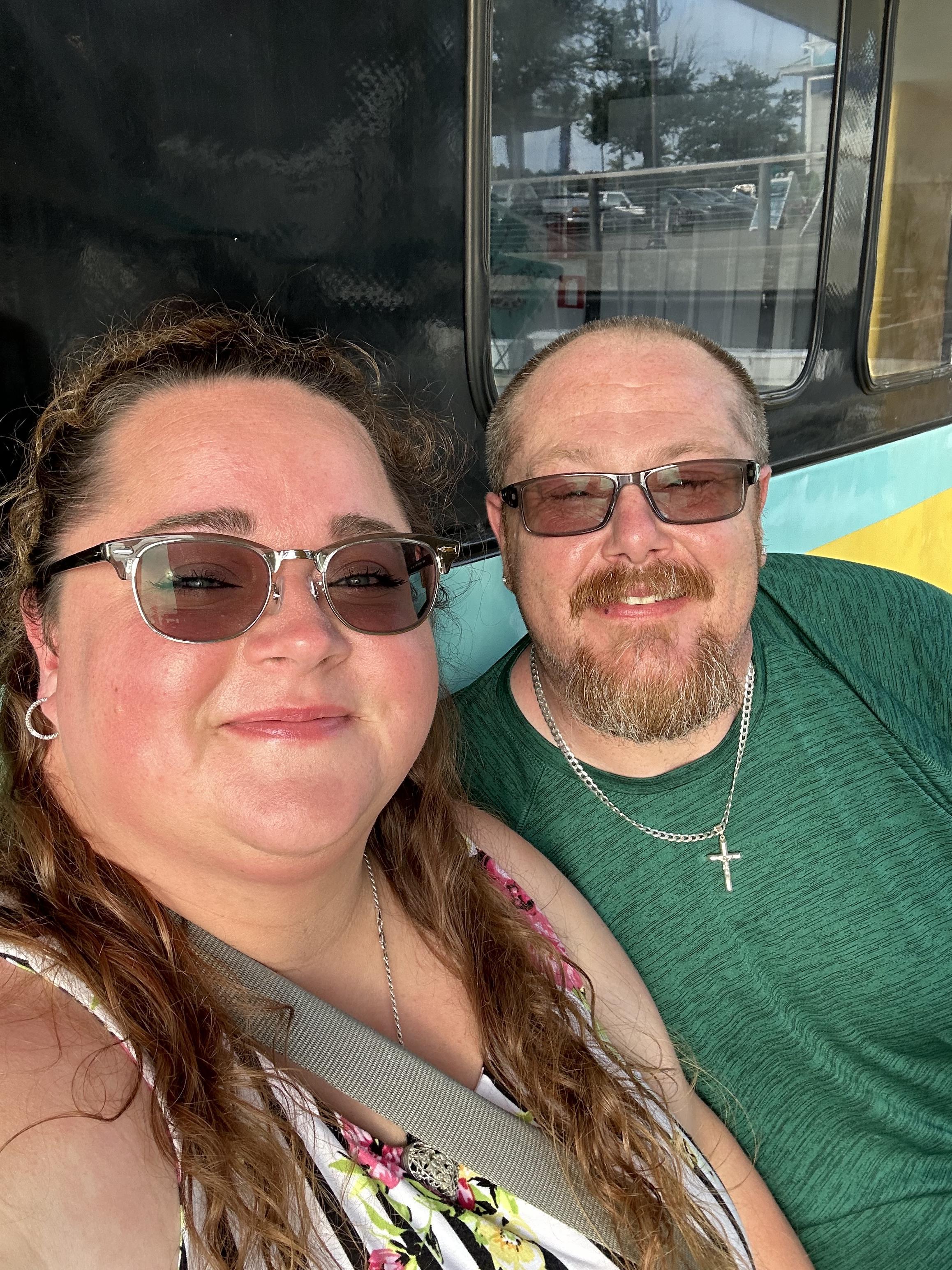 A man and woman taking a selfie