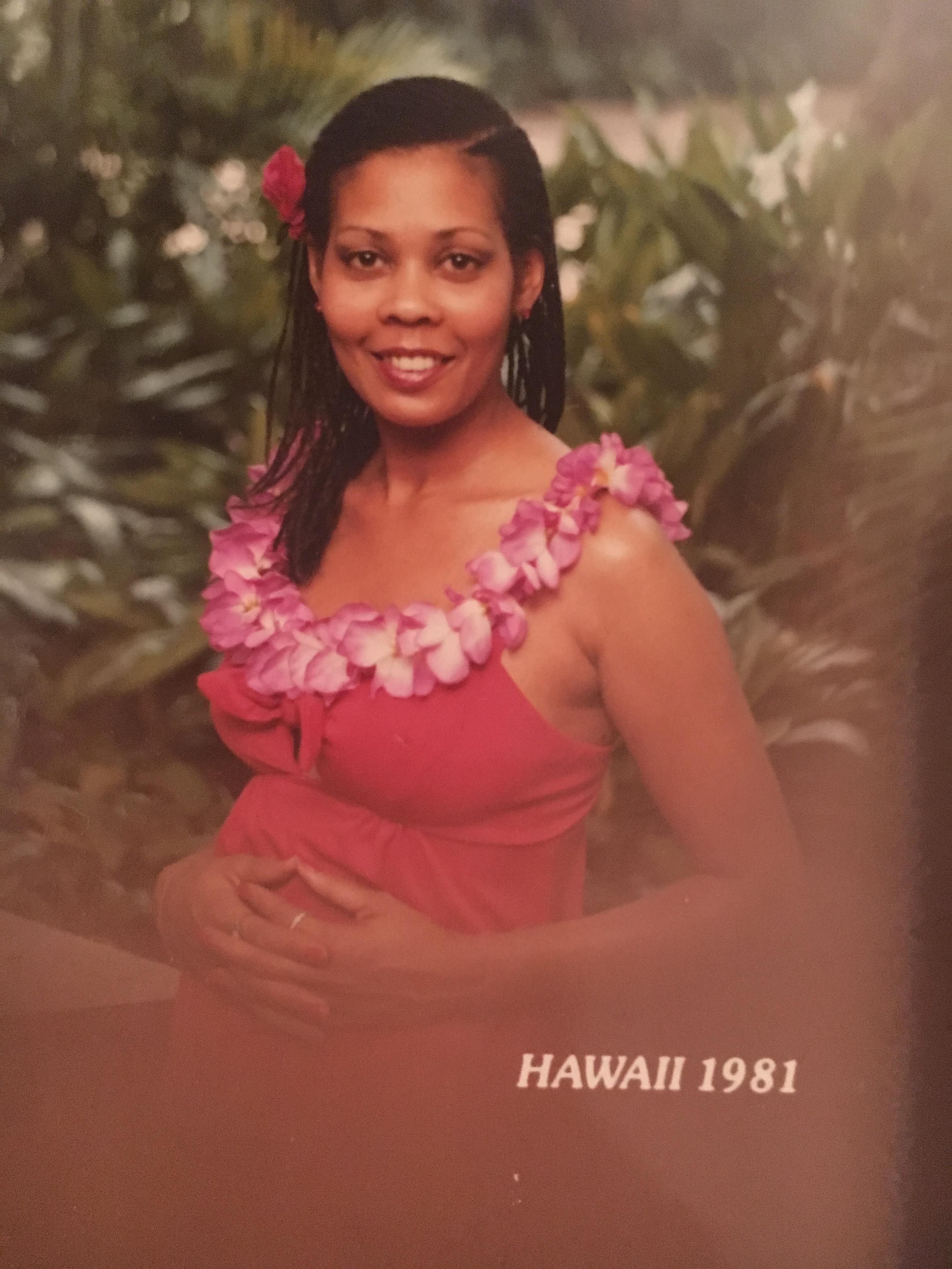 A woman in a red dress