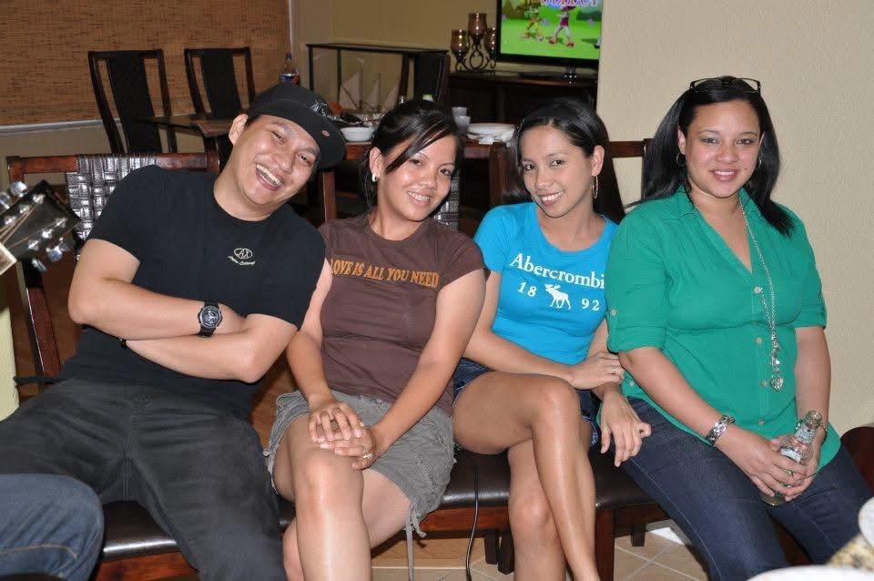 A group of people sitting together