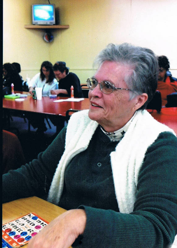 A woman sitting at a table