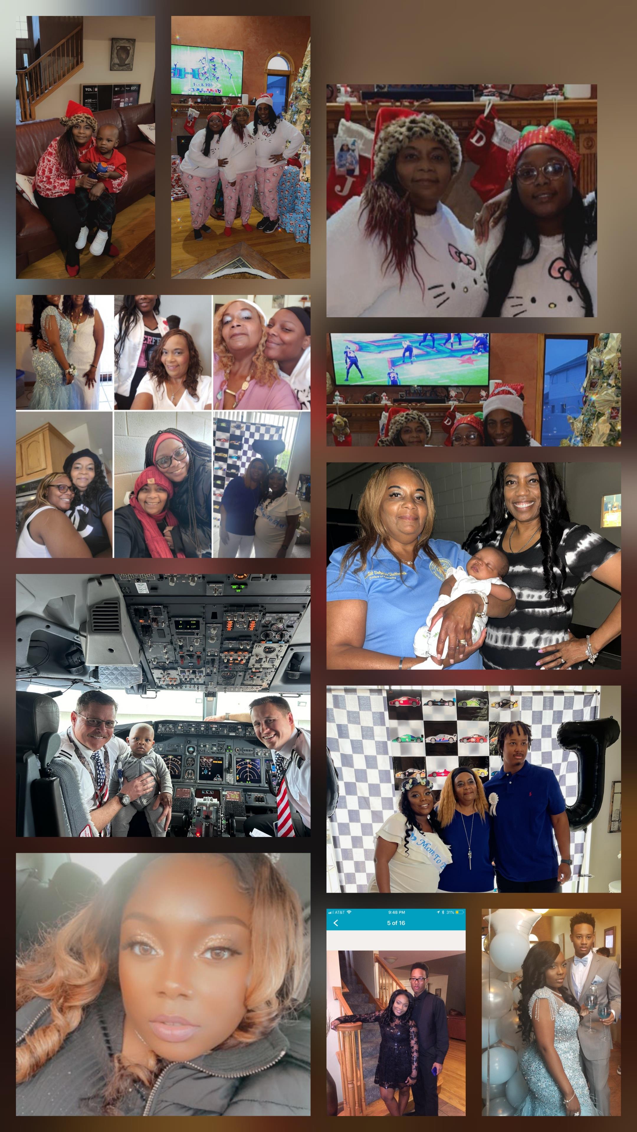 A collage of people in different poses