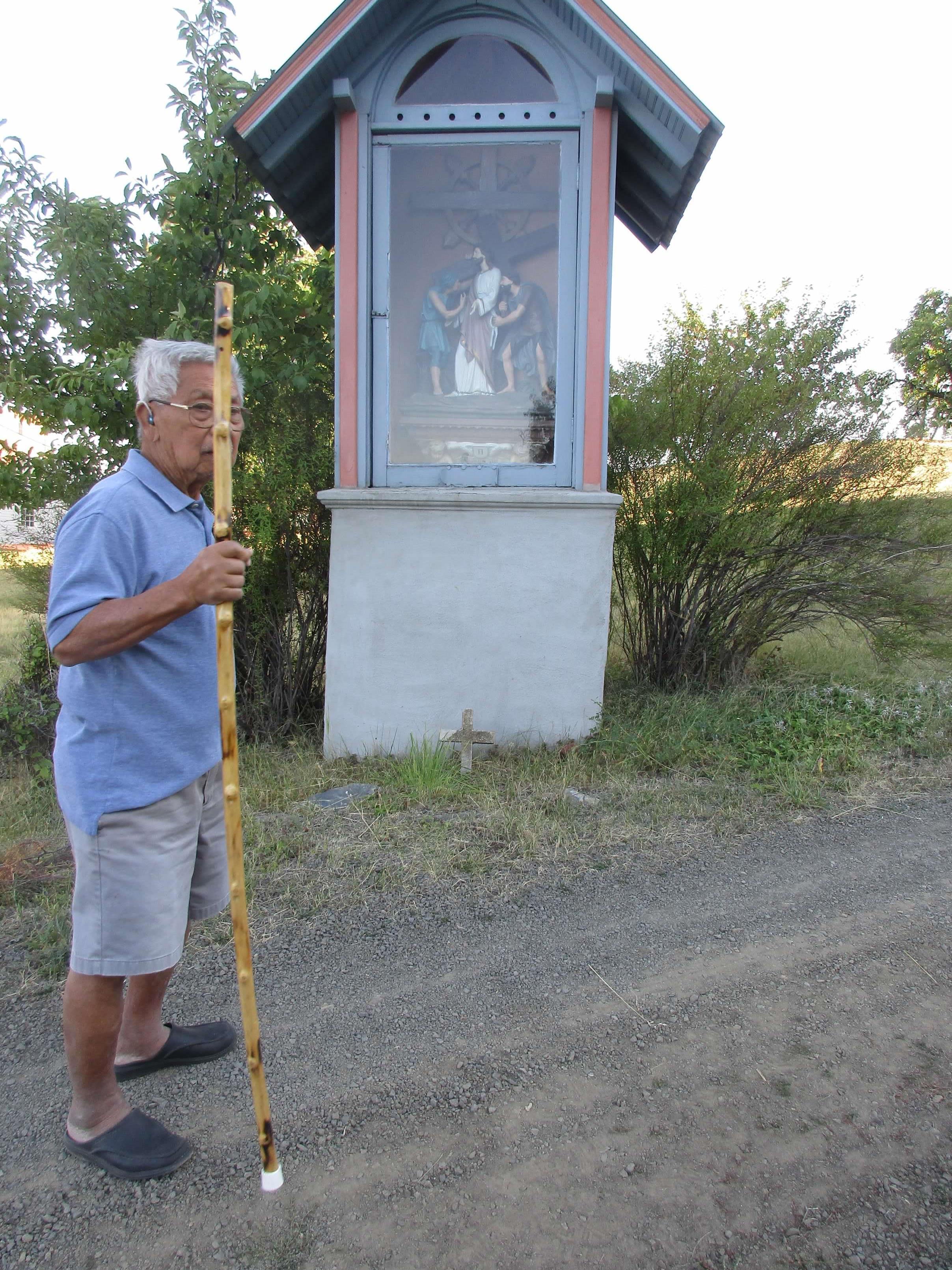 A man holding a stick