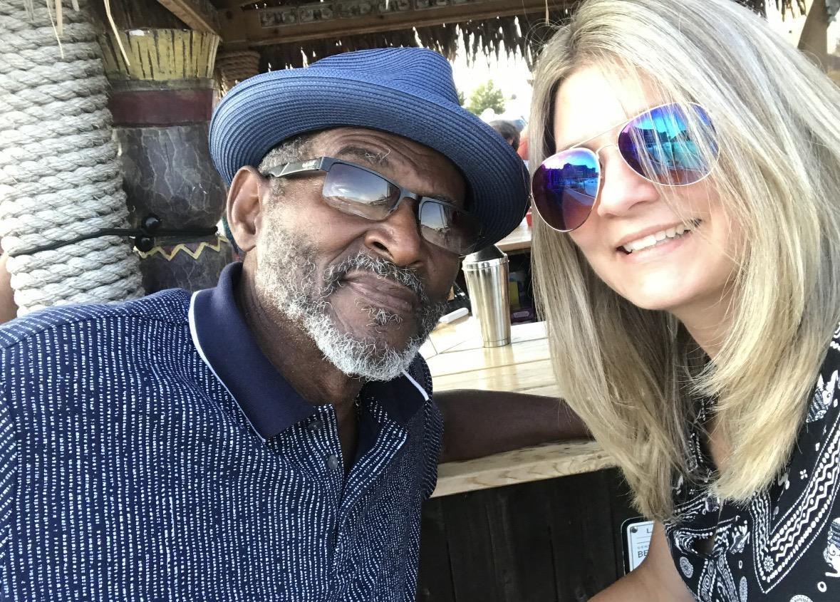 A man and woman taking a selfie