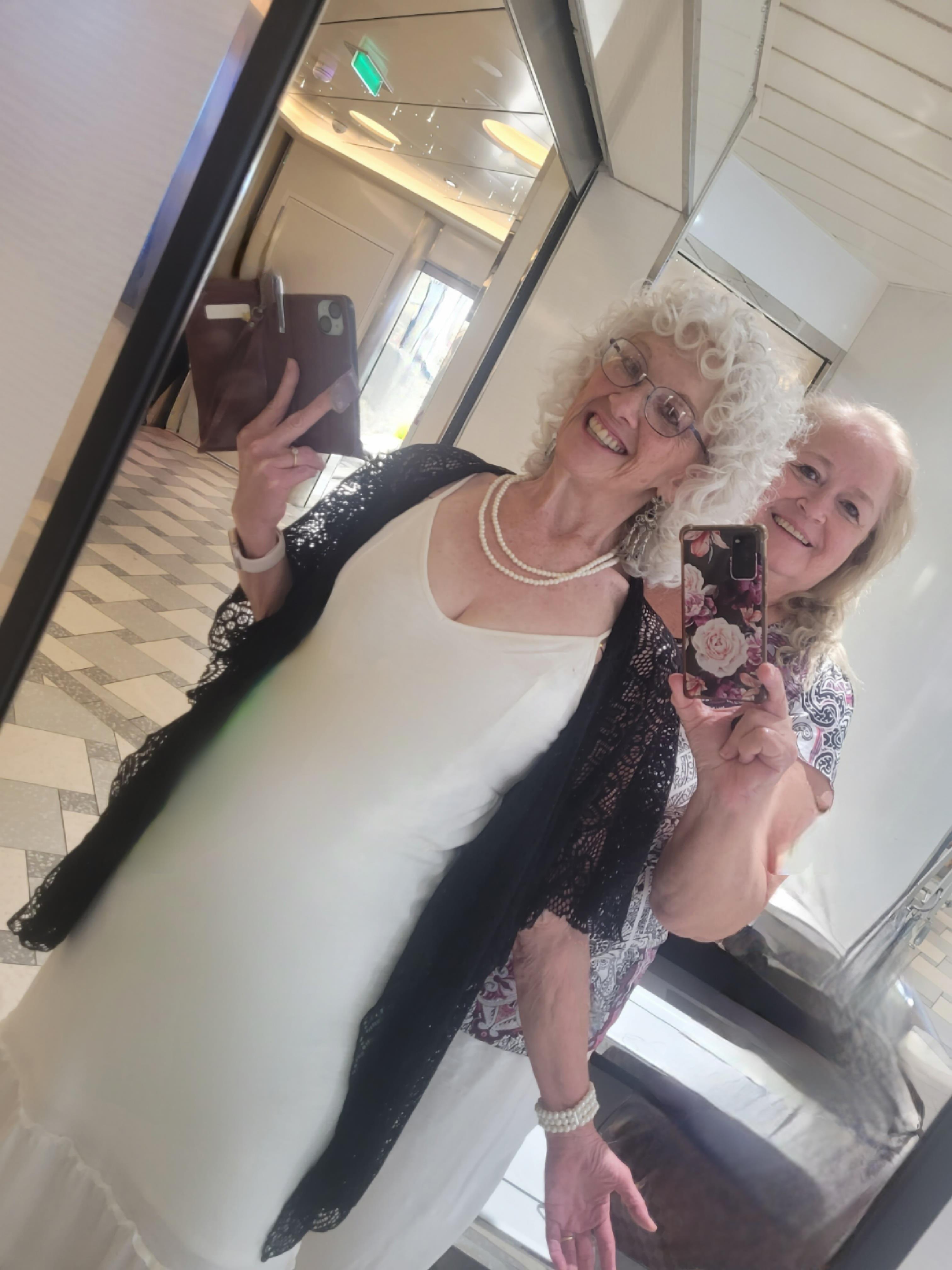 Two women taking a selfie