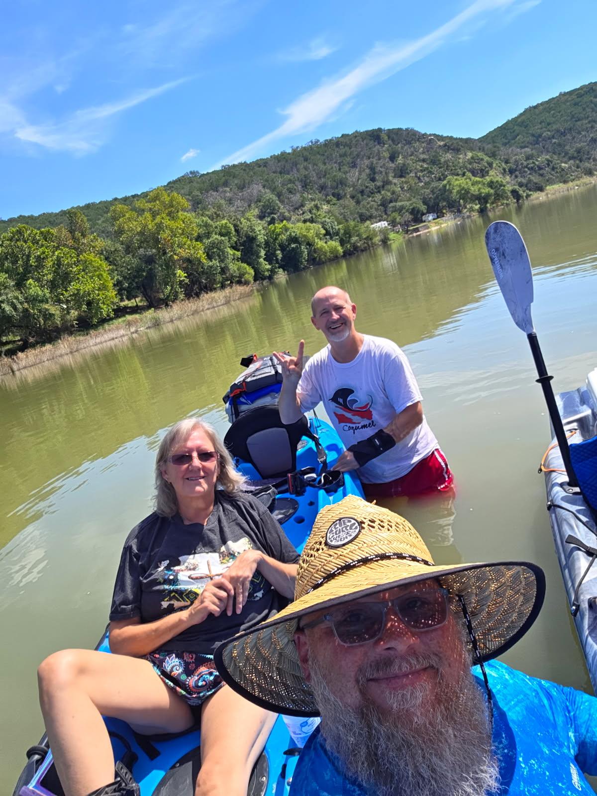 A group of people on a kayak
