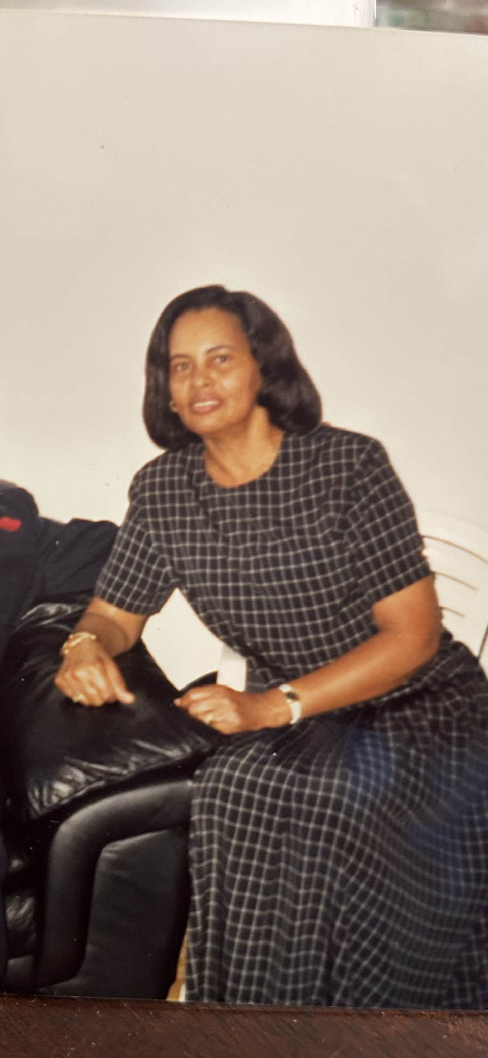 A woman sitting on a chair