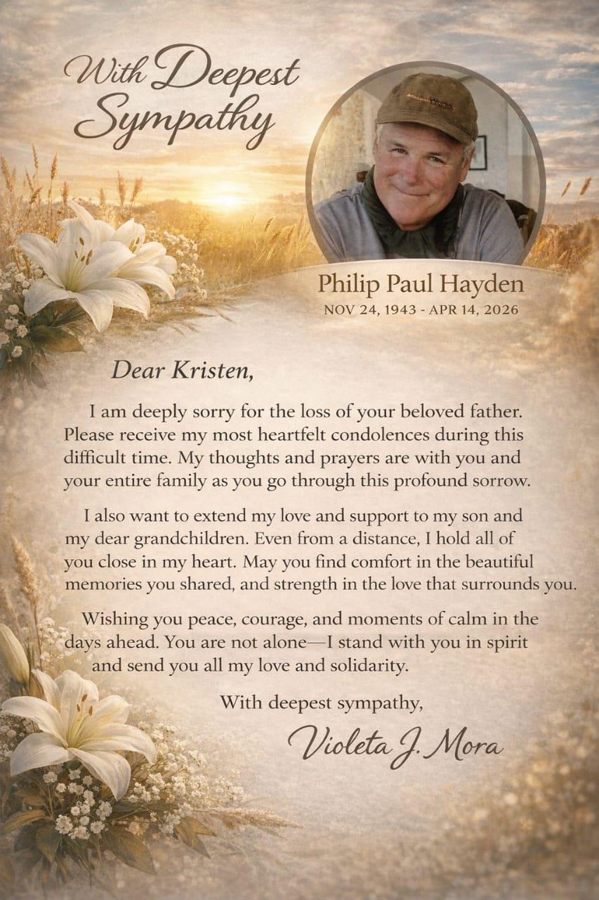 A funeral letter with a photo of a man