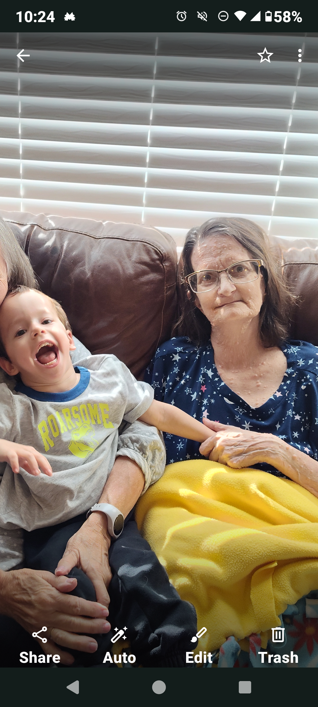 A group of people sitting on a couch