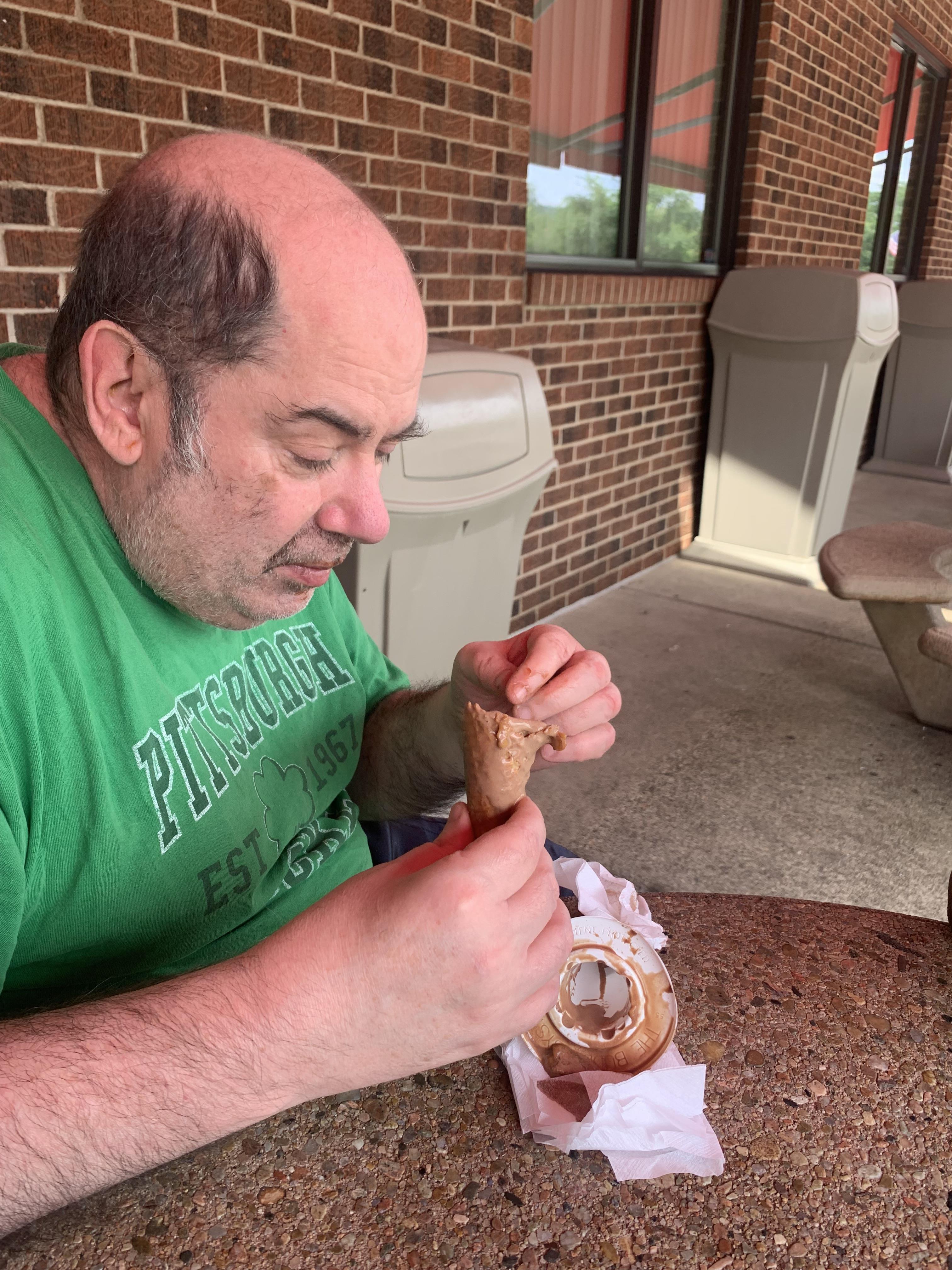 A man sitting at a table