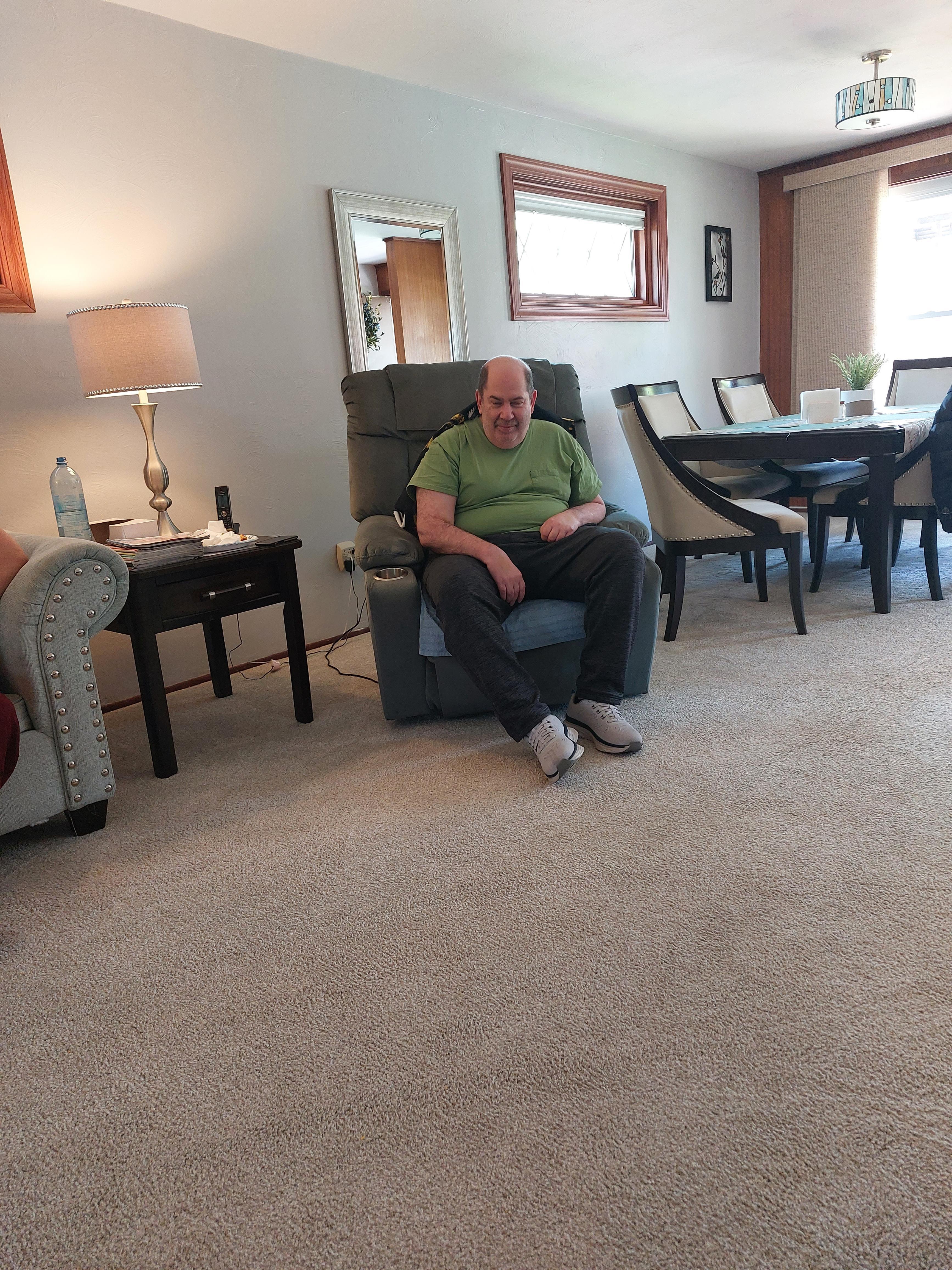A man sitting in a chair