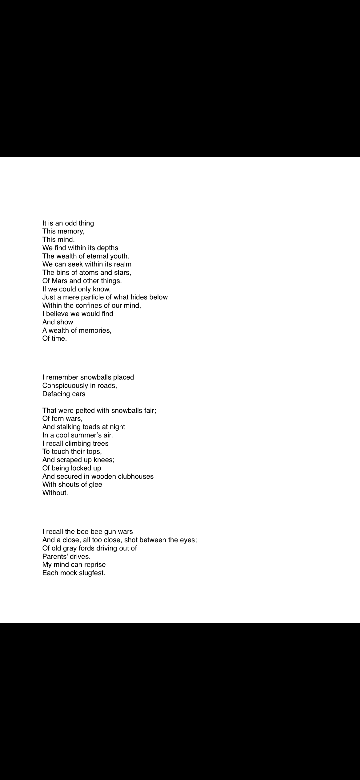 A white page with black text