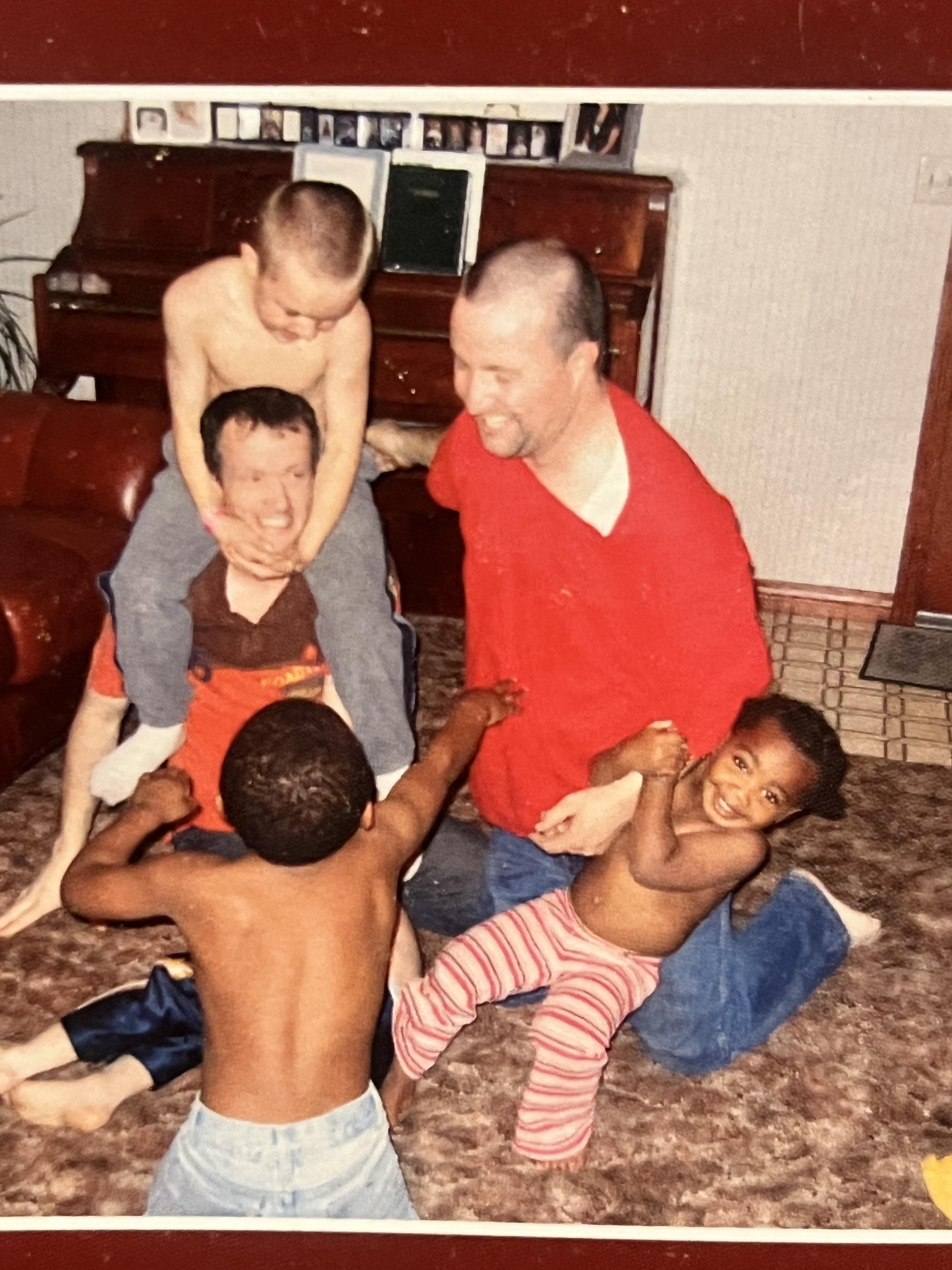 A group of children playing in a room