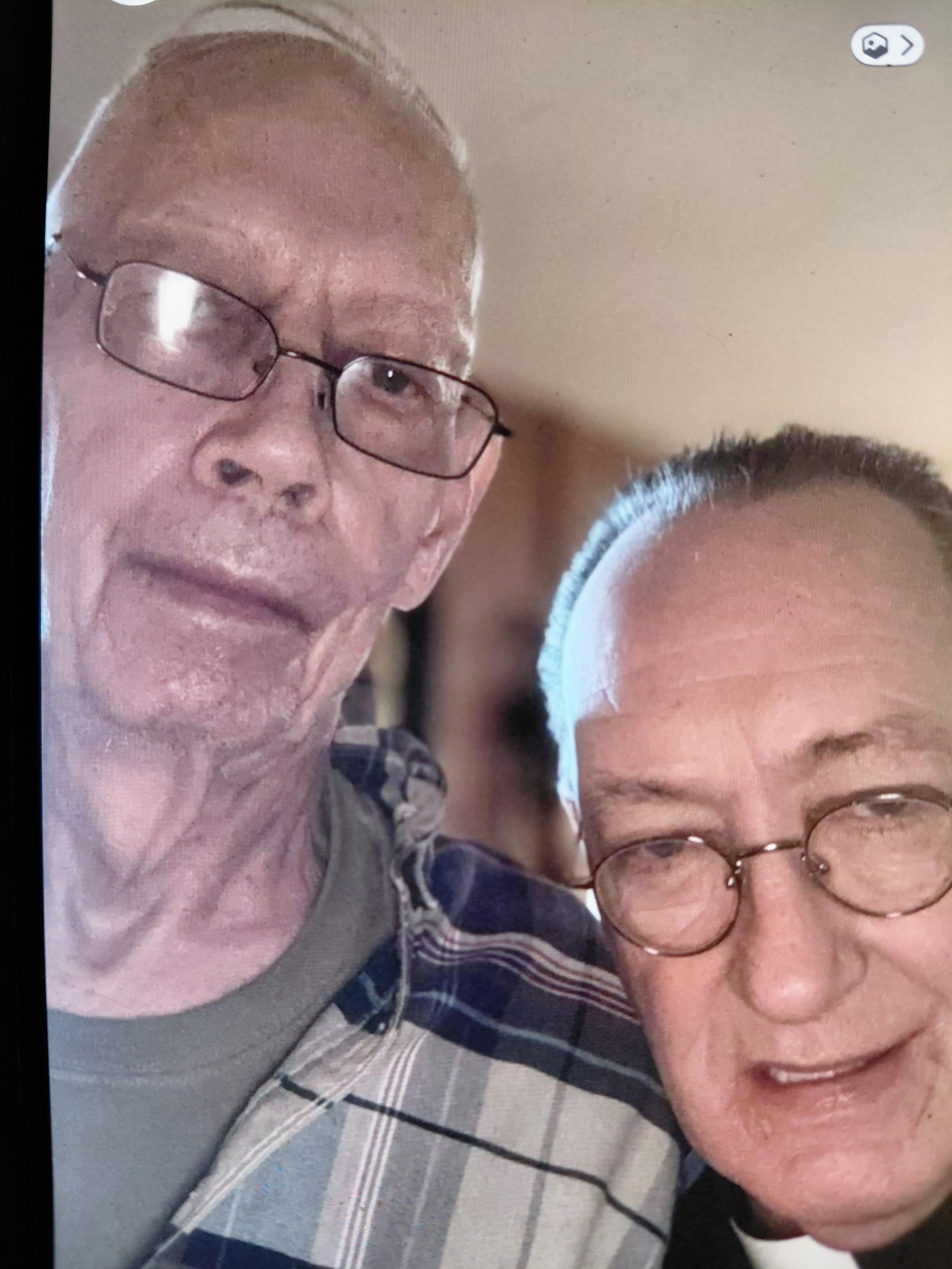 Two men taking a selfie
