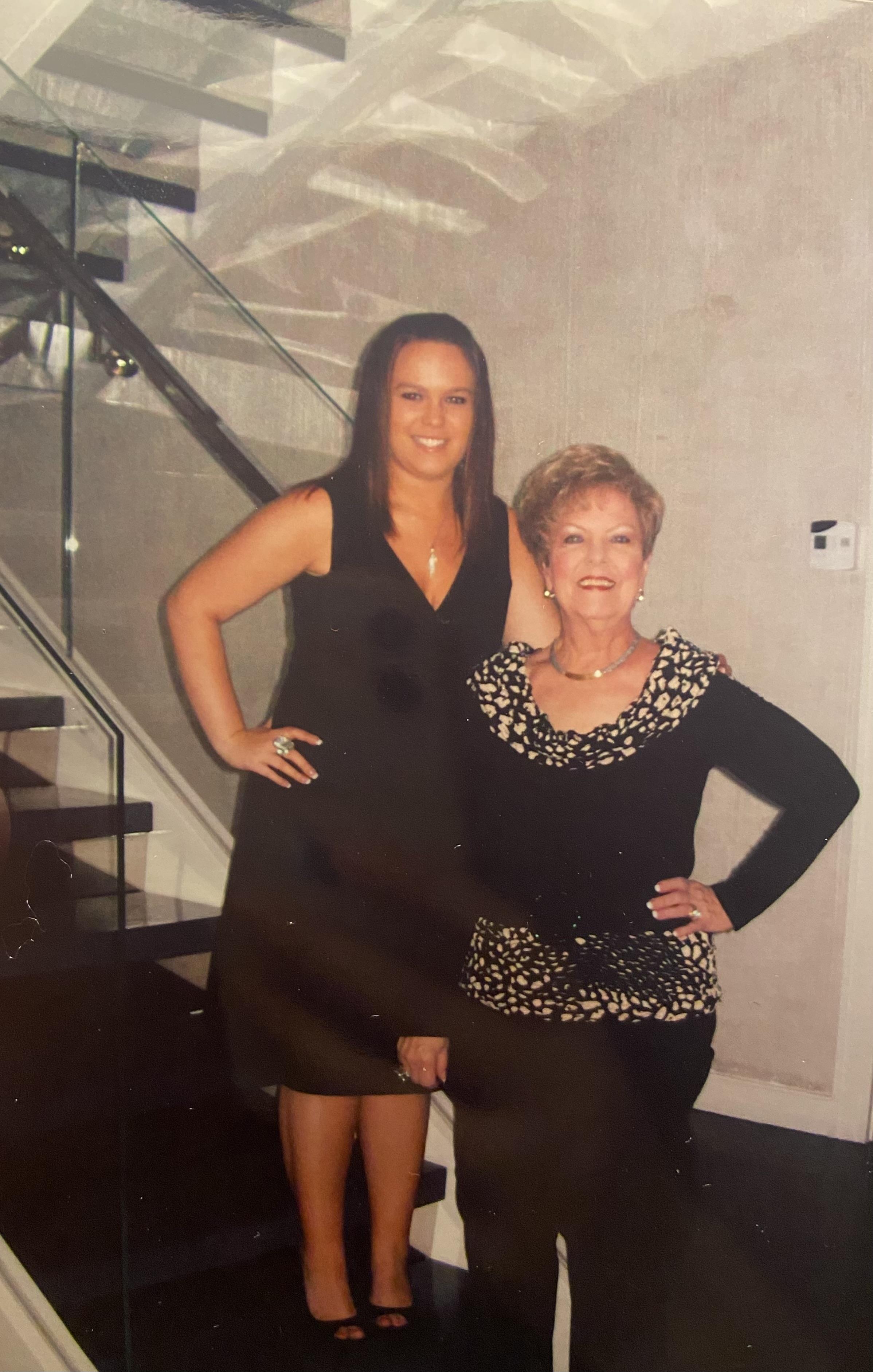 Two women posing for a picture