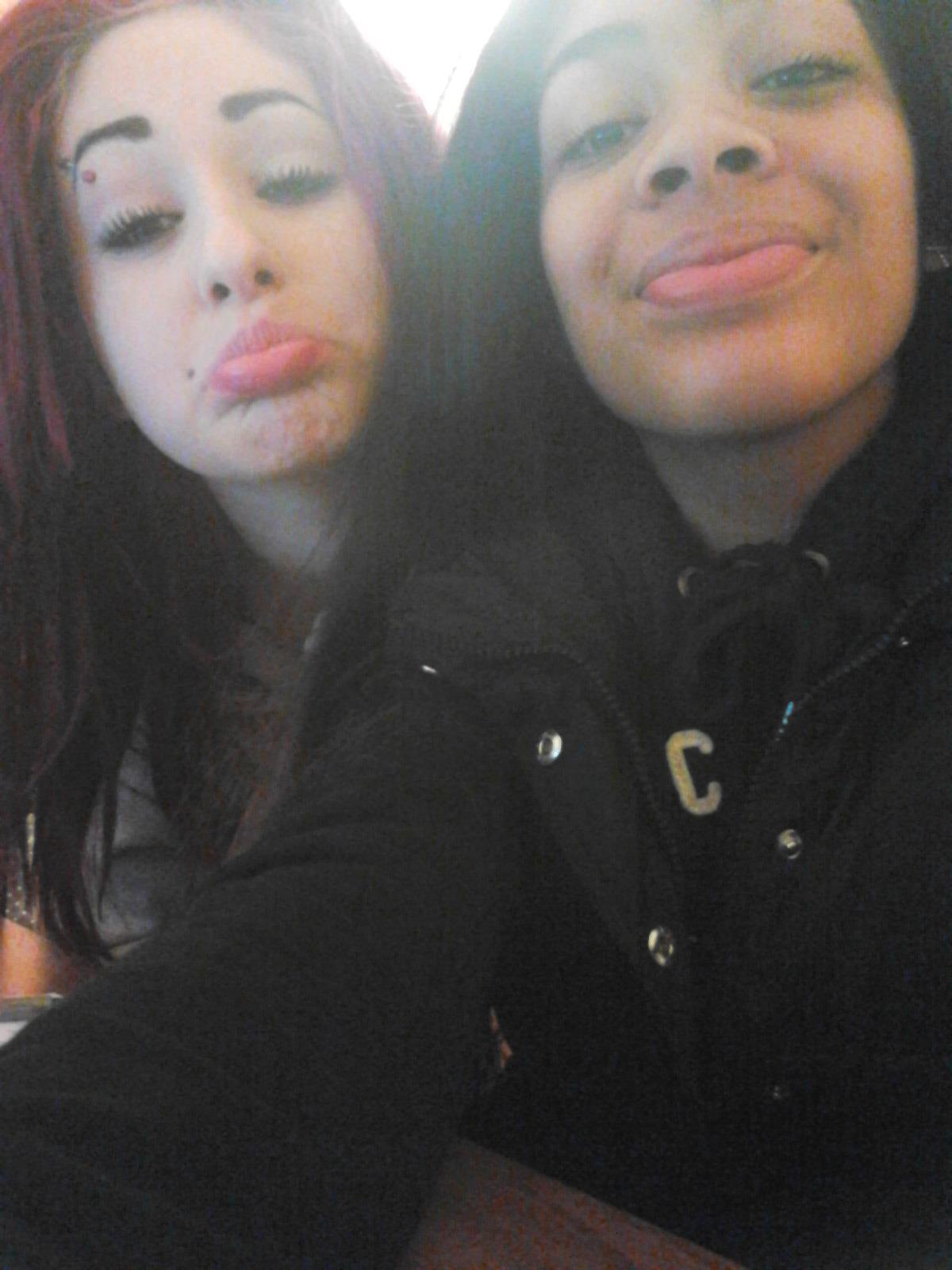 A couple of girls making silly faces