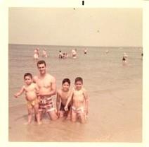 A group of people on a beach