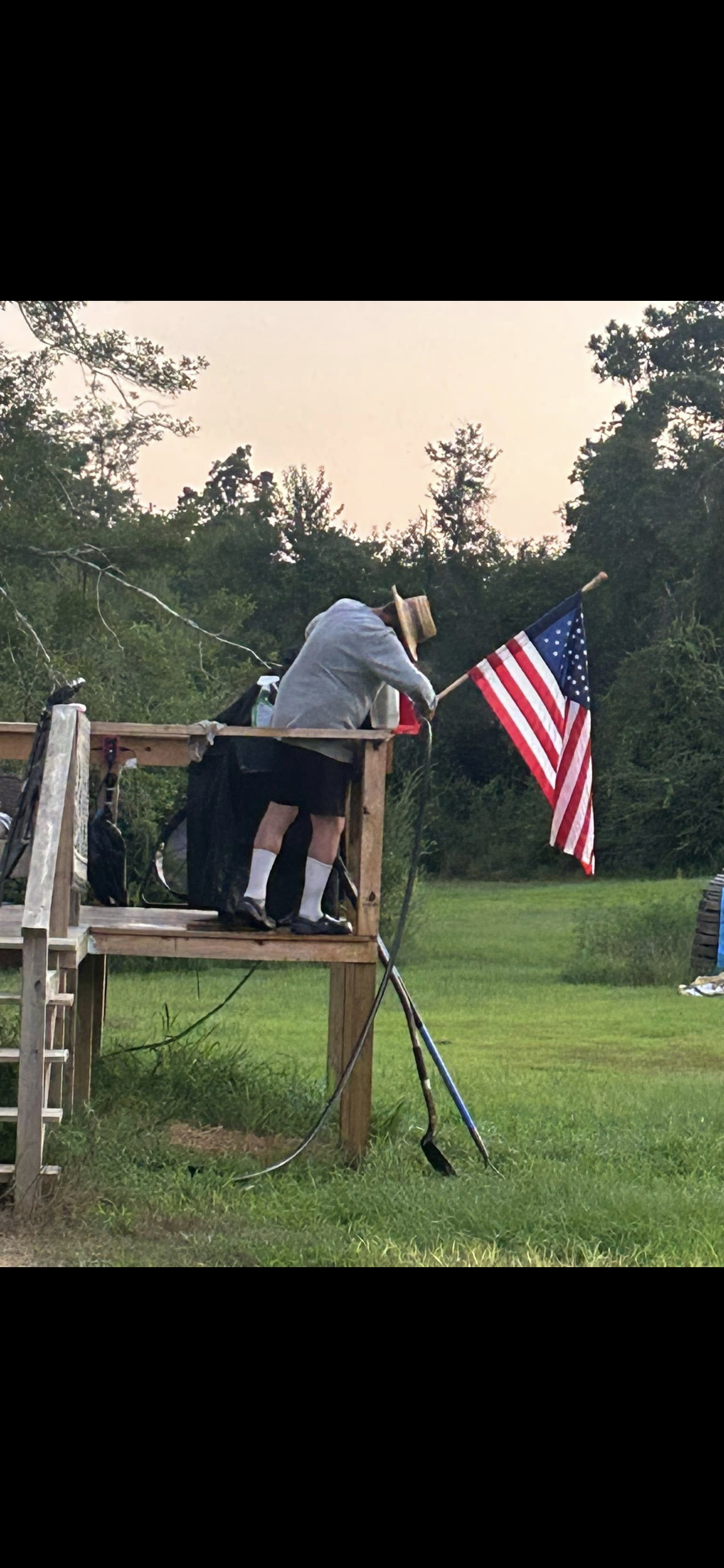 A man holding a flag