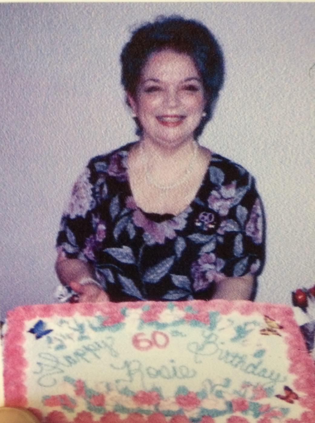 A woman smiling at the camera