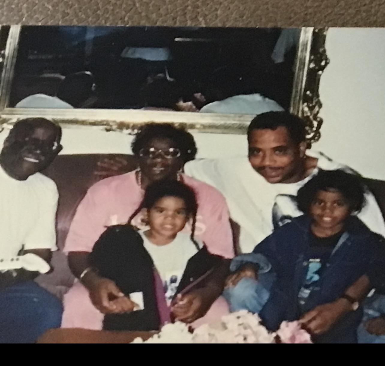 A group of people sitting on a couch