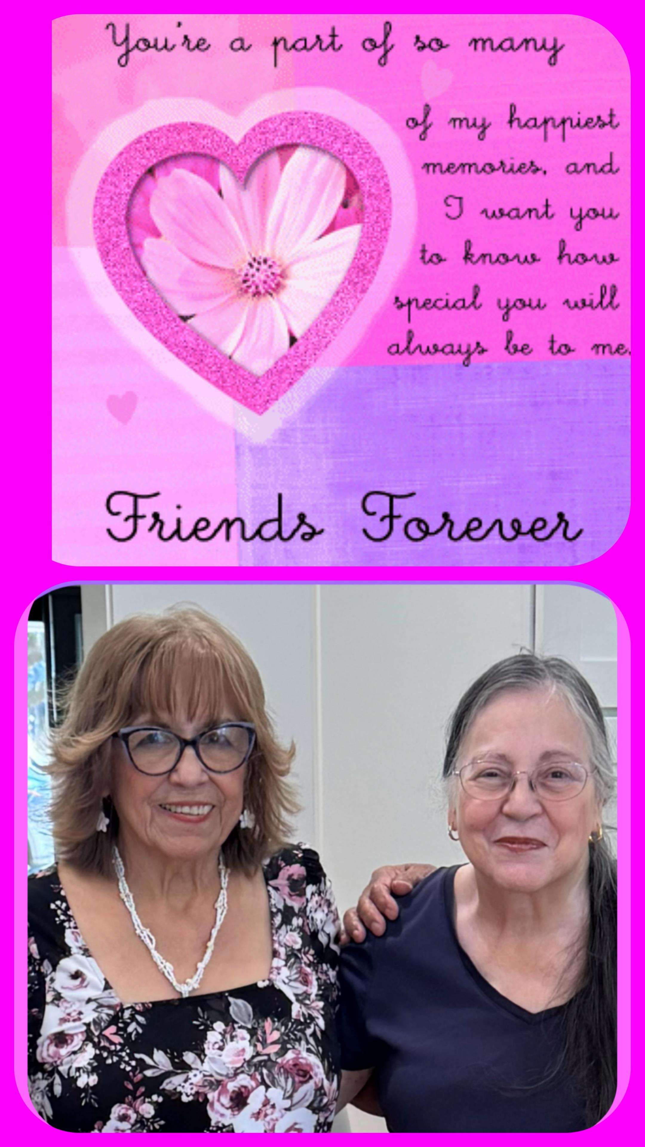 A collage of two women