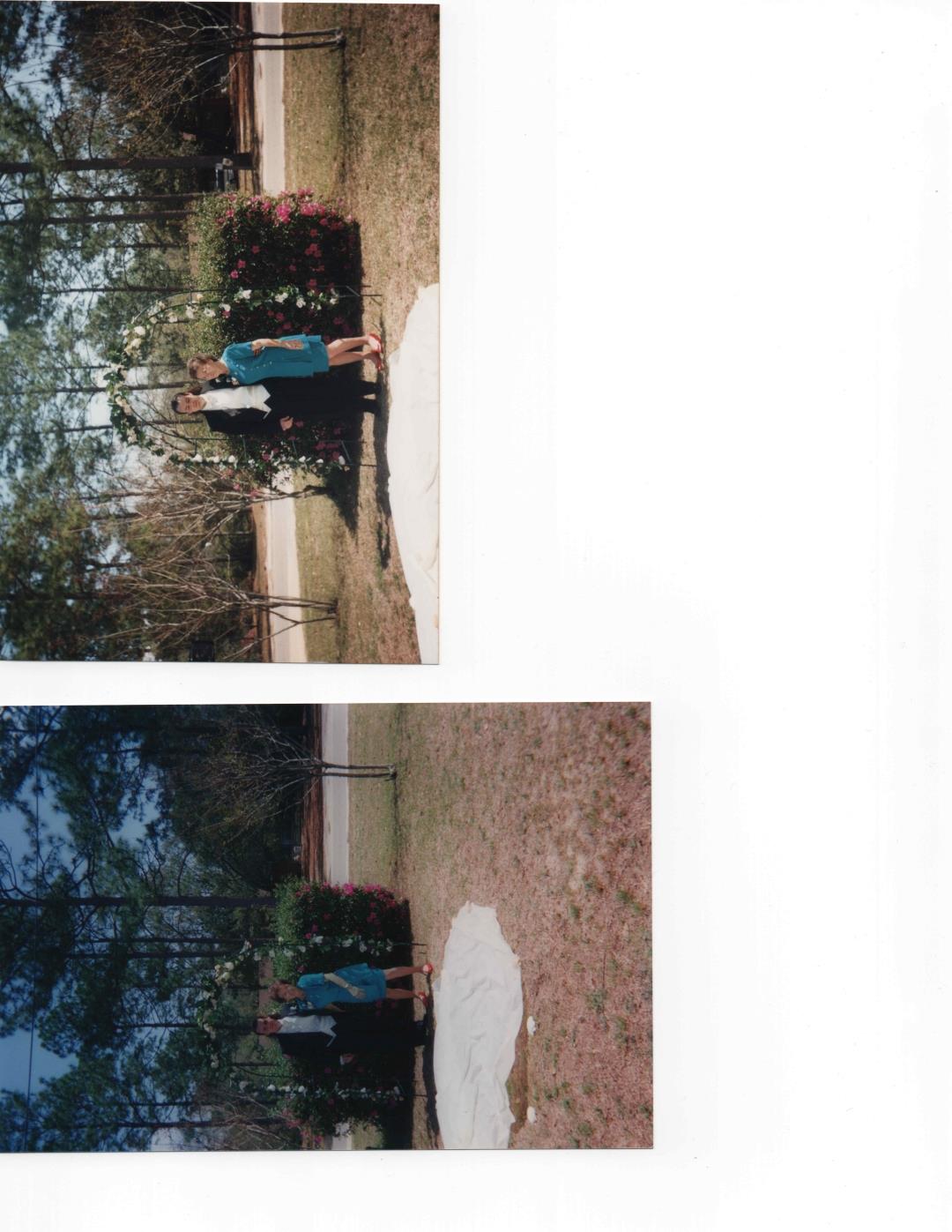 A couple of people standing in a park