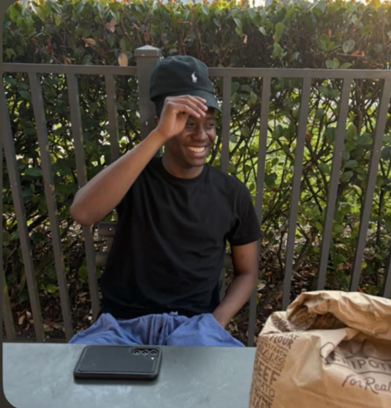 A man sitting at a table