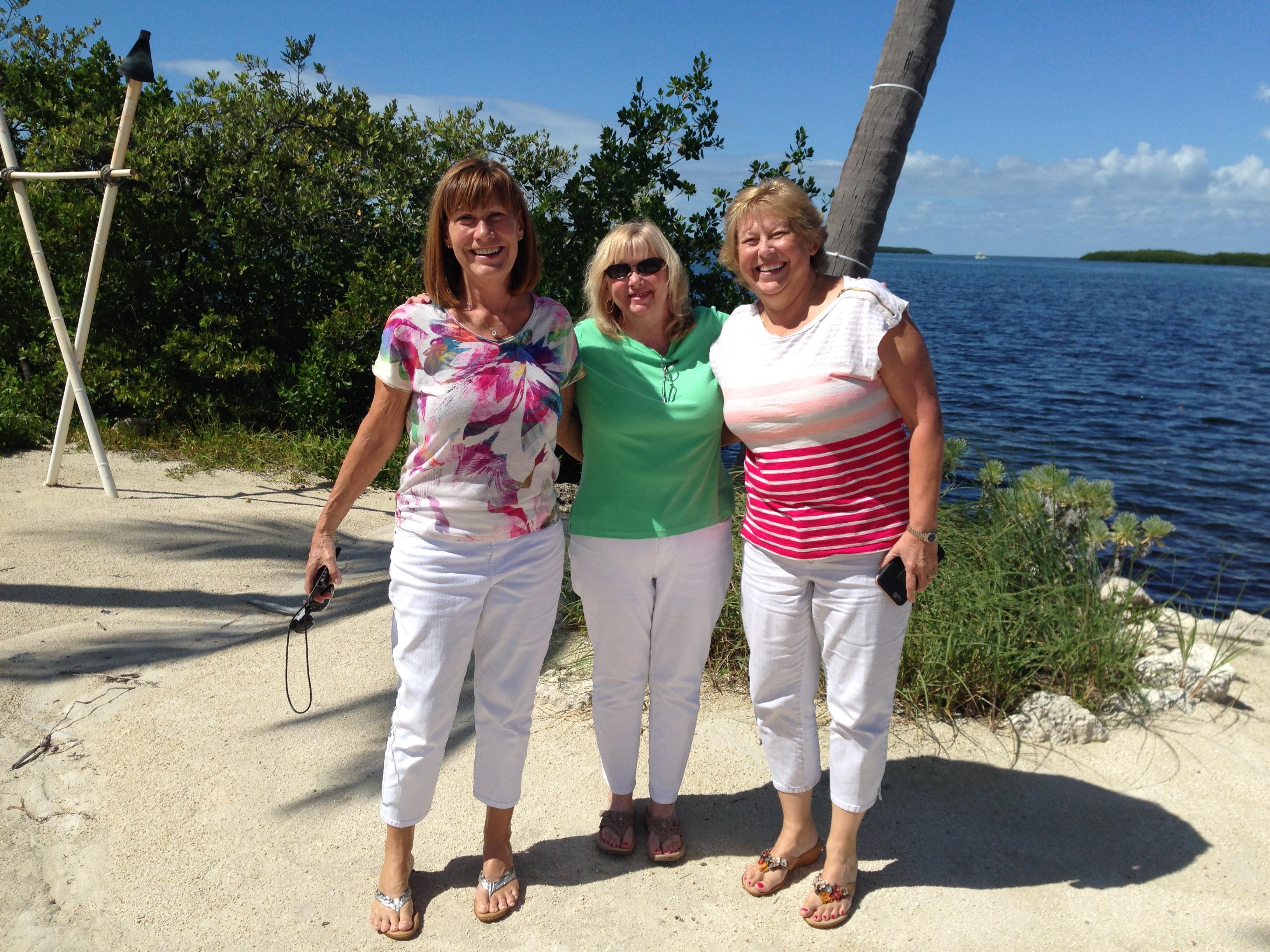 A group of women standing on a beach
