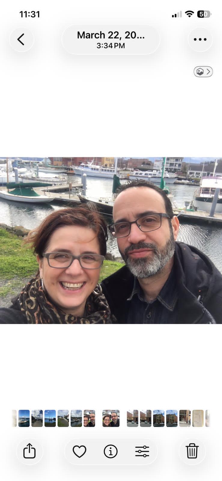 A man and woman taking a selfie